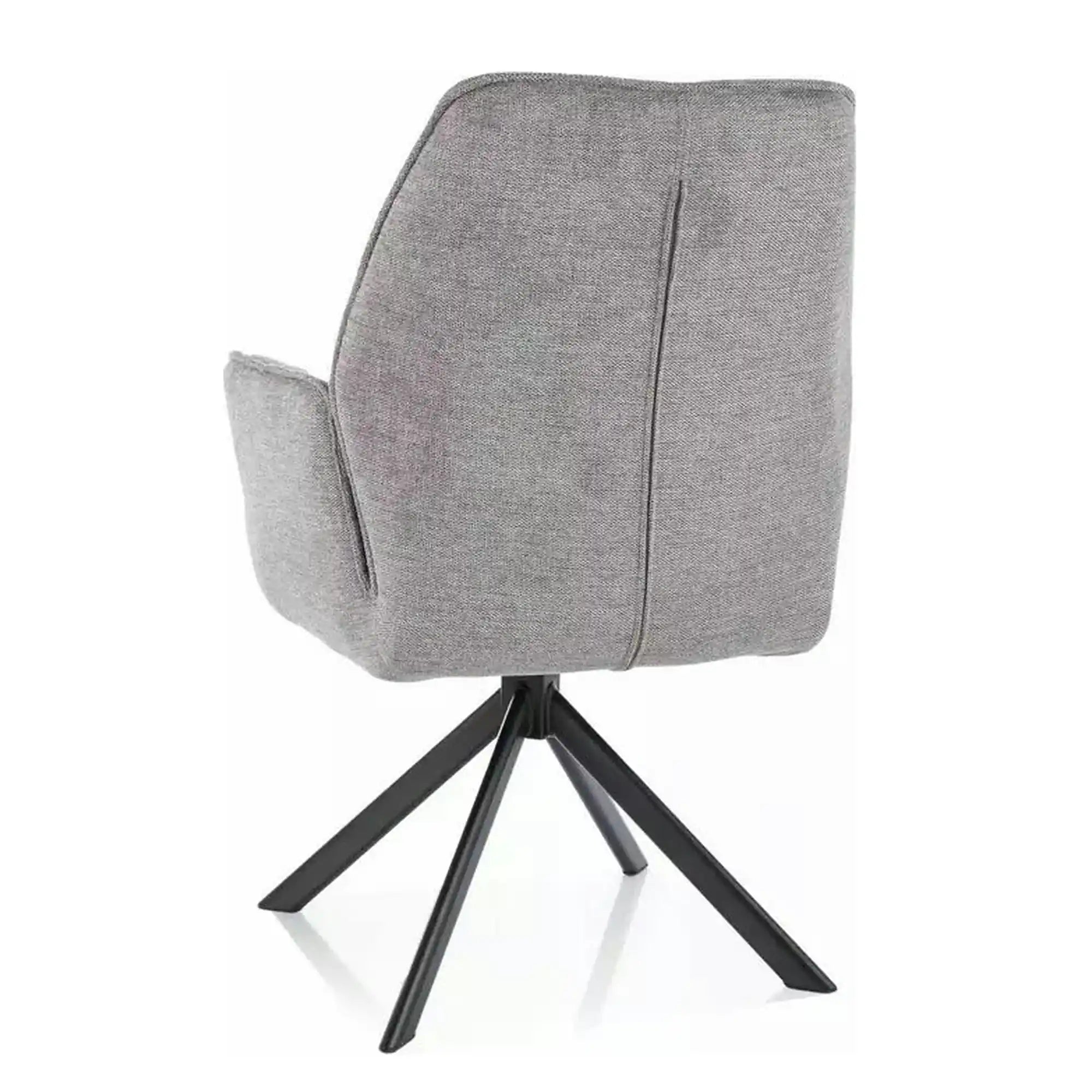 Scaun rotativ HUGO, gri/negru, stofa clasica/metal, 58x46x90 cm