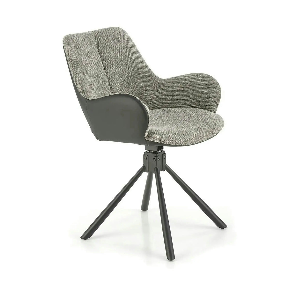 Scaun rotativ K494, gri/negru, stofa/piele ecologica, 57X59X85 cm