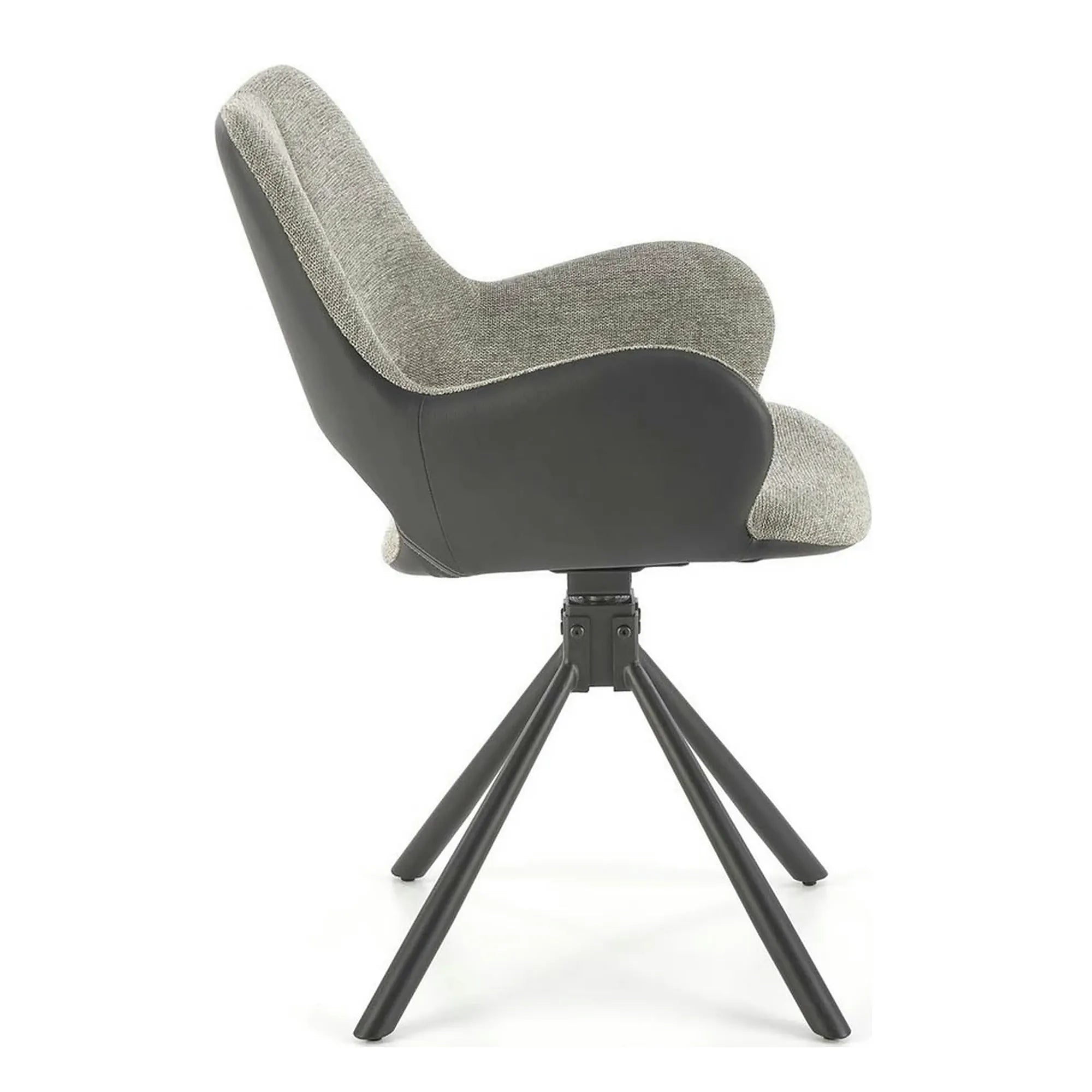 Scaun rotativ K494, gri/negru, stofa/piele ecologica, 57X59X85 cm