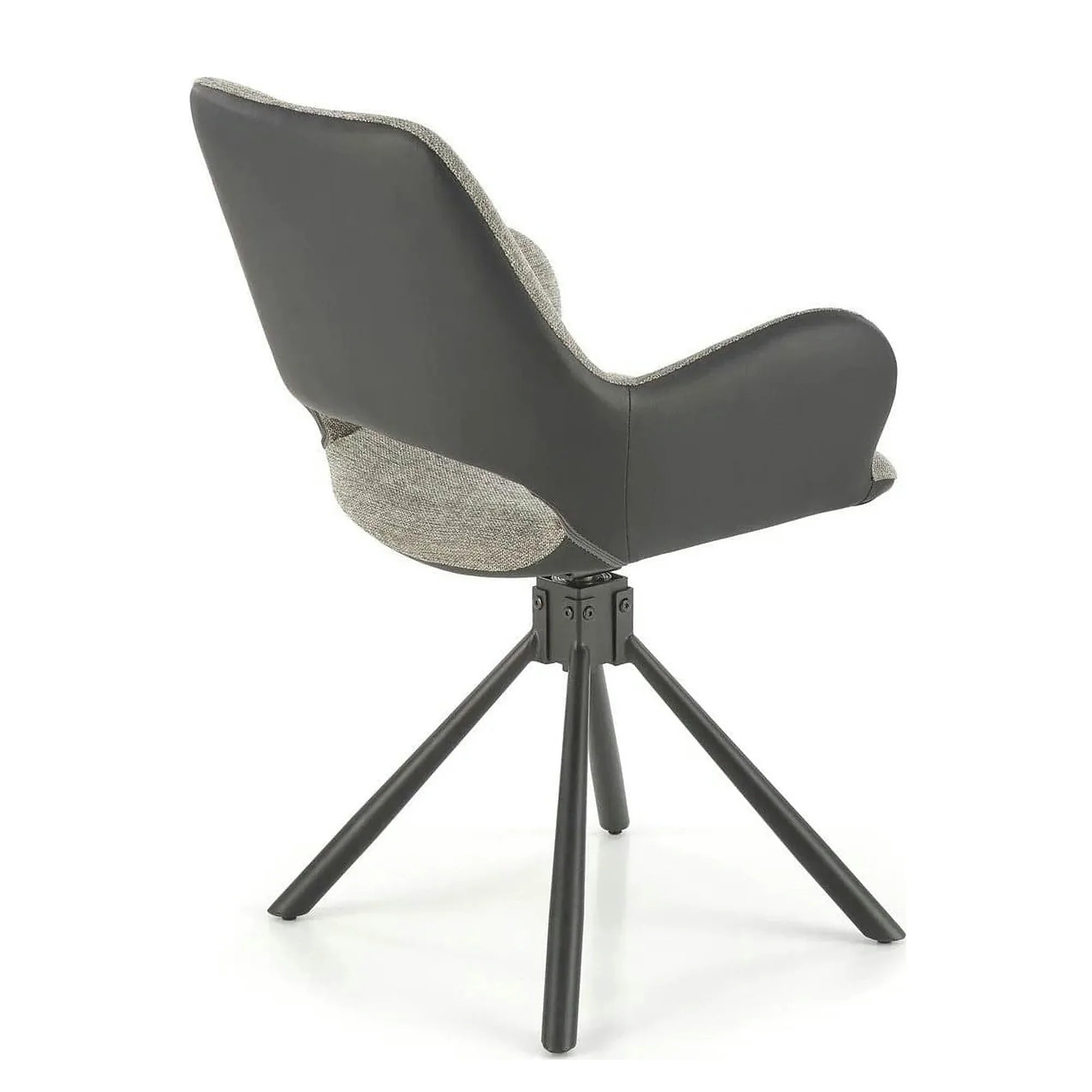 Scaun rotativ K494, gri/negru, stofa/piele ecologica, 57X59X85 cm
