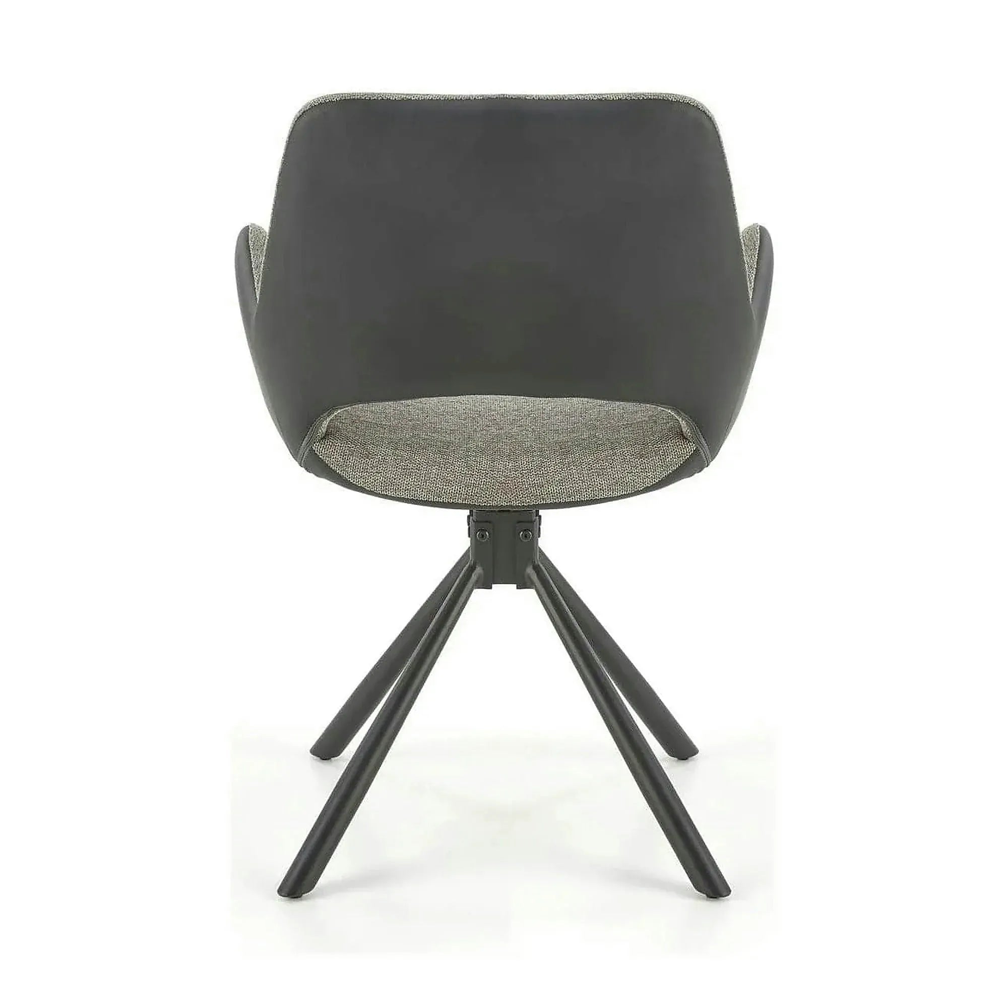 Scaun rotativ K494, gri/negru, stofa/piele ecologica, 57X59X85 cm
