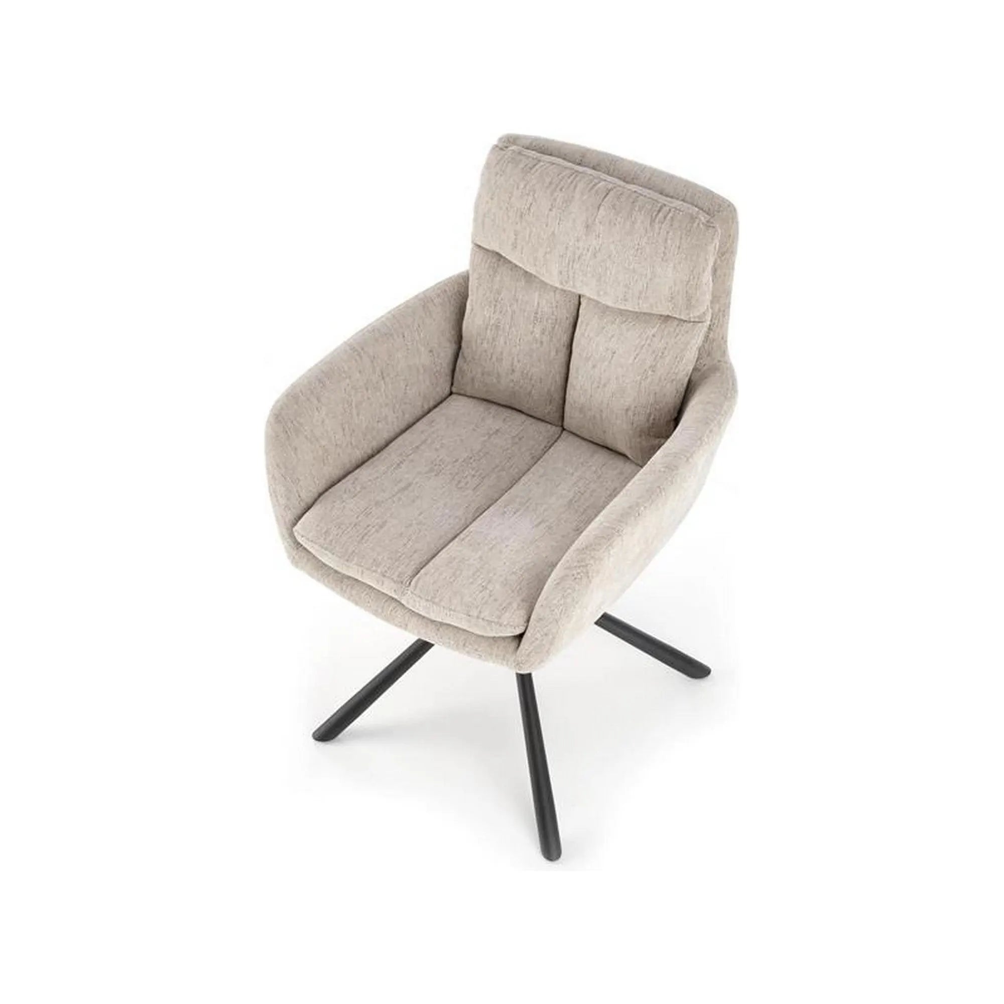 Scaun rotativ K495, bej/negru, stofa clasica/metal, 60x65x87 cm