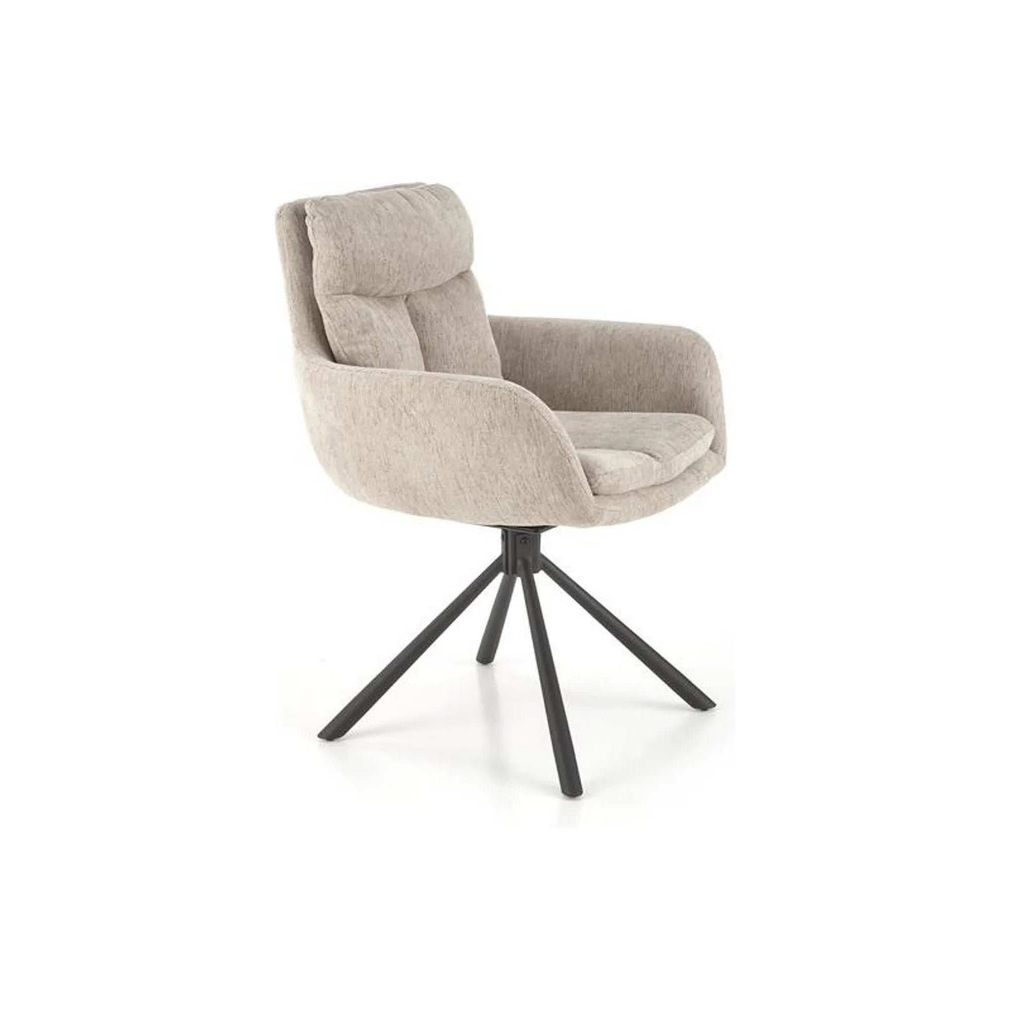 Scaun rotativ K495, bej/negru, stofa clasica/metal, 60x65x87 cm