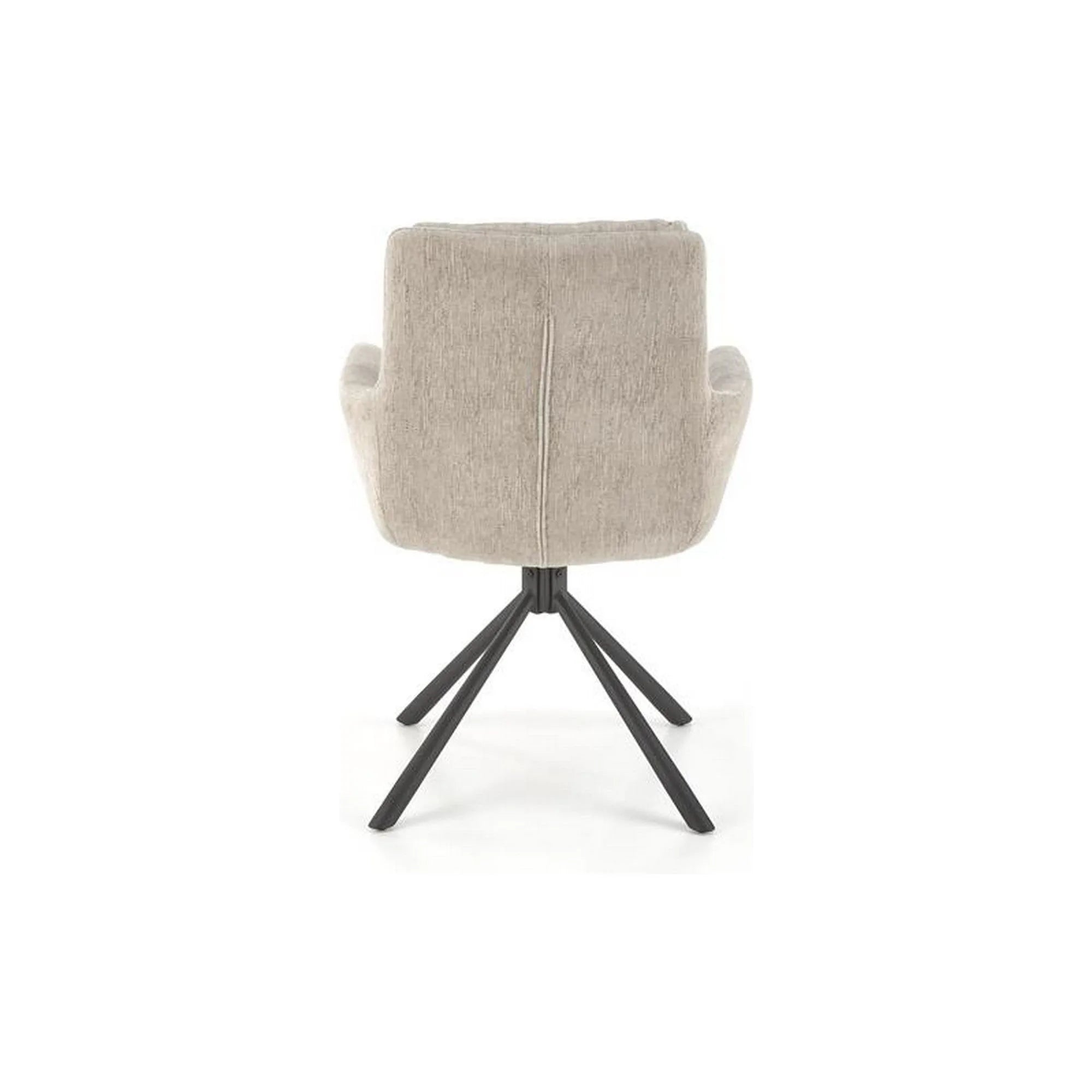 Scaun rotativ K495, bej/negru, stofa clasica/metal, 60x65x87 cm