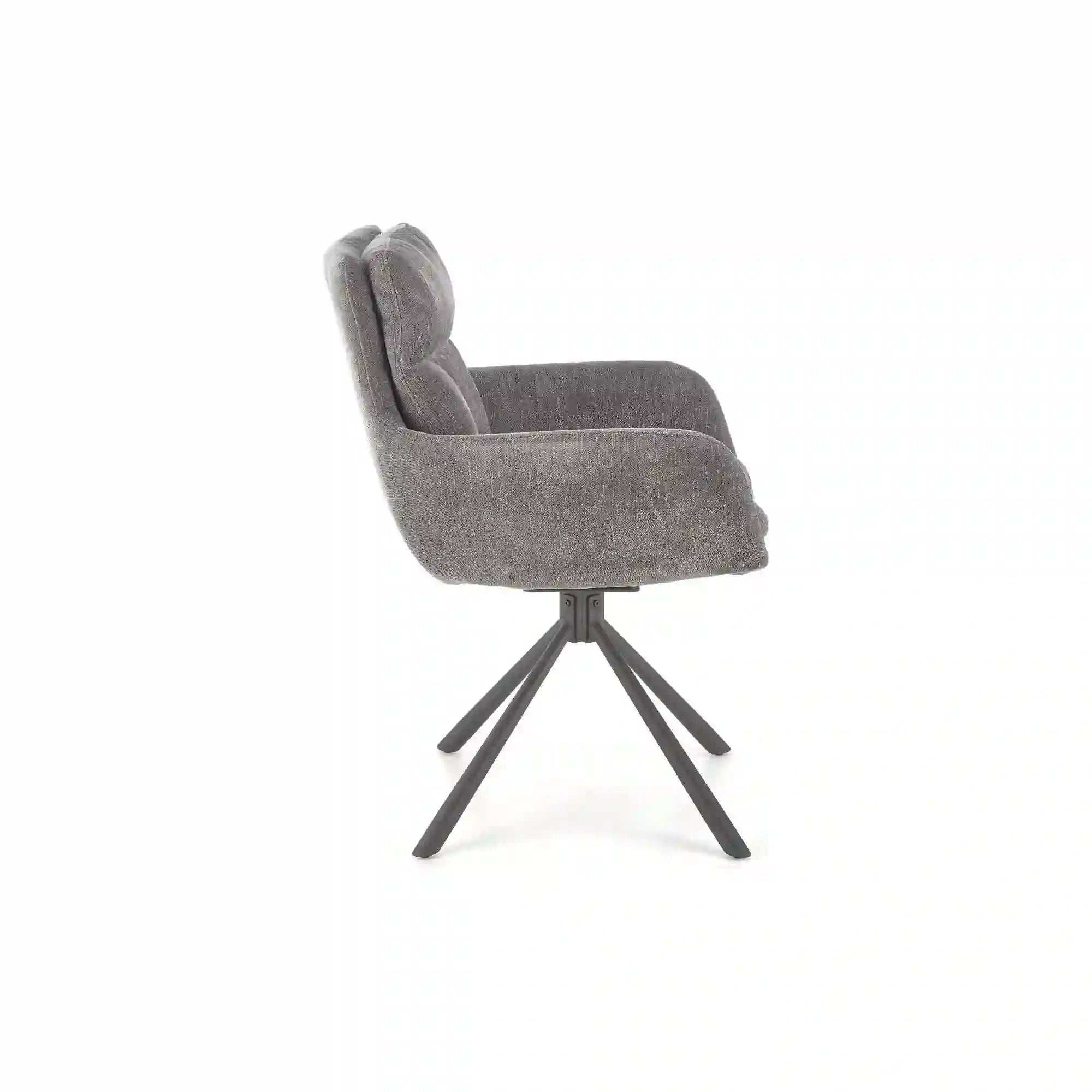 Scaun rotativ K495, gri/negru, stofa clasica/metal, 60x65x87 cm