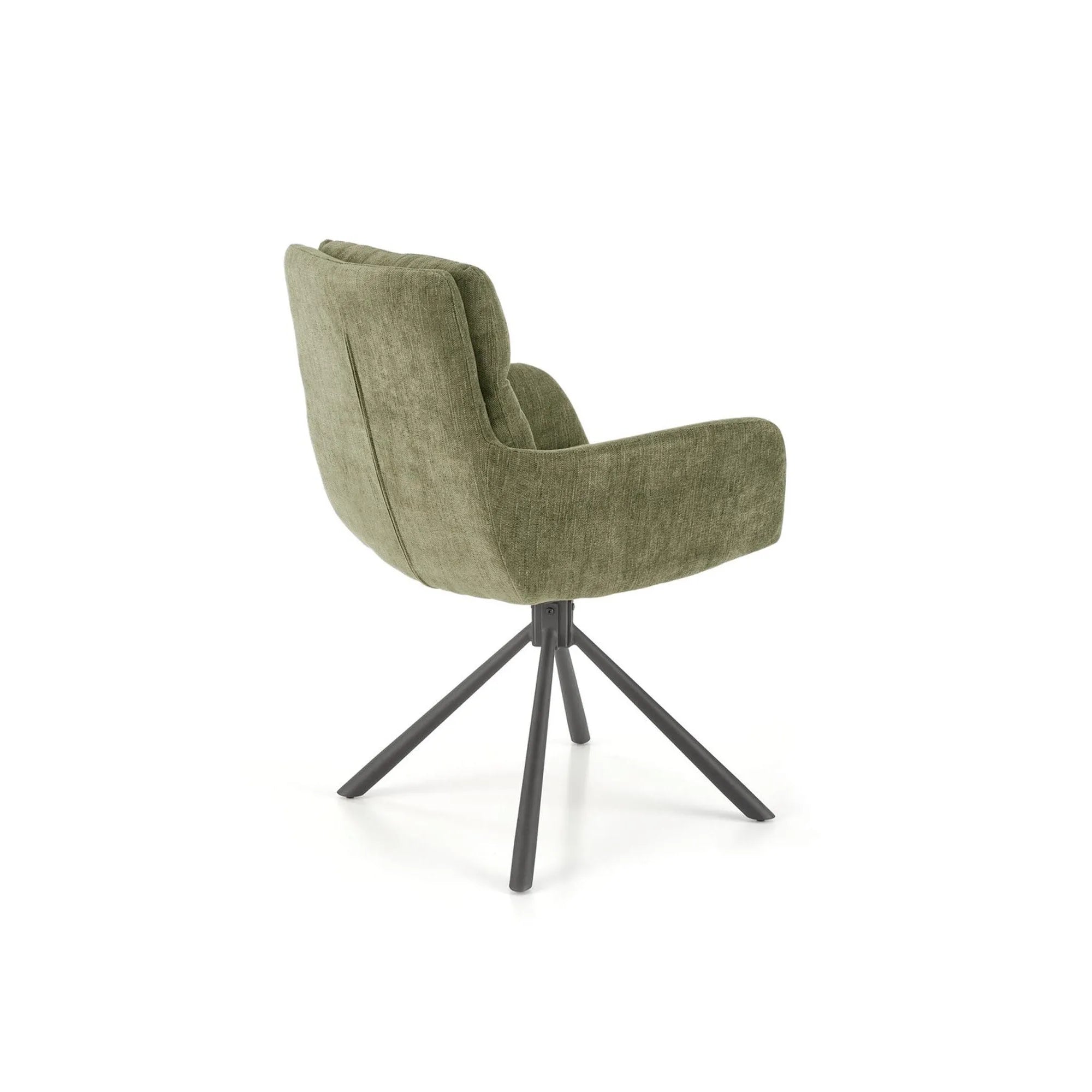 Scaun rotativ K495, verde/negru, stofa clasica/metal, 60x65x87 cm