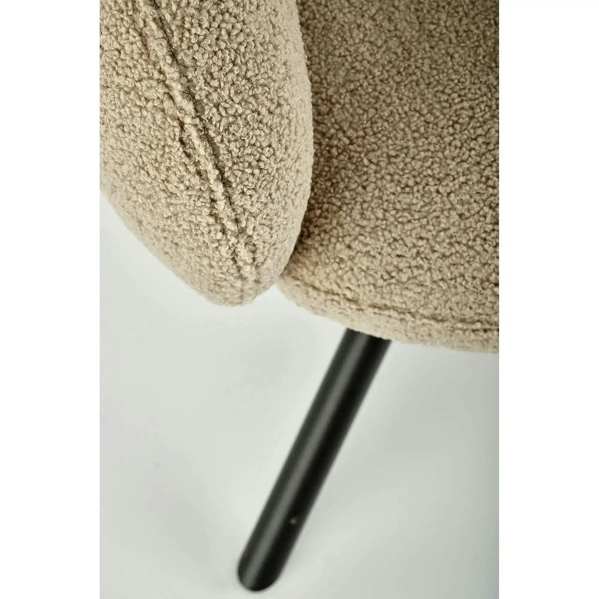 Scaun rotativ K498, cappuccino/negru, stofa buclata/metal, 64x63x90 cm