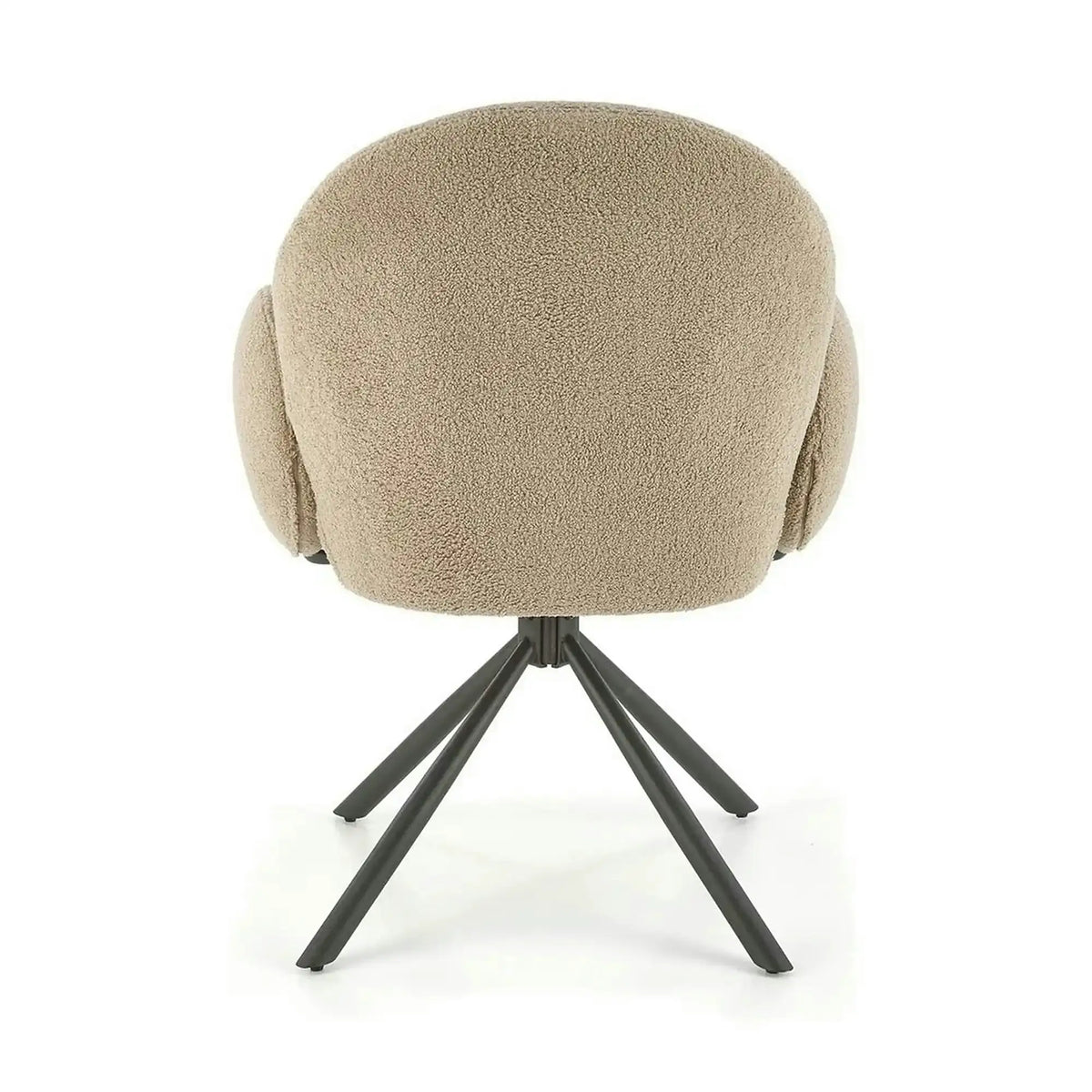 Scaun rotativ K498, cappuccino/negru, stofa buclata/metal, 64x63x90 cm