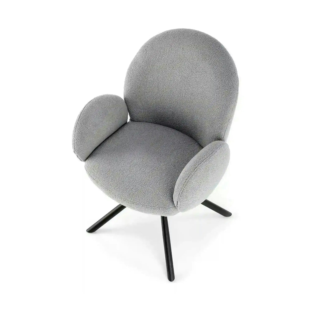 Scaun rotativ K498, gri, stofa/metal, 64x63x90 cm