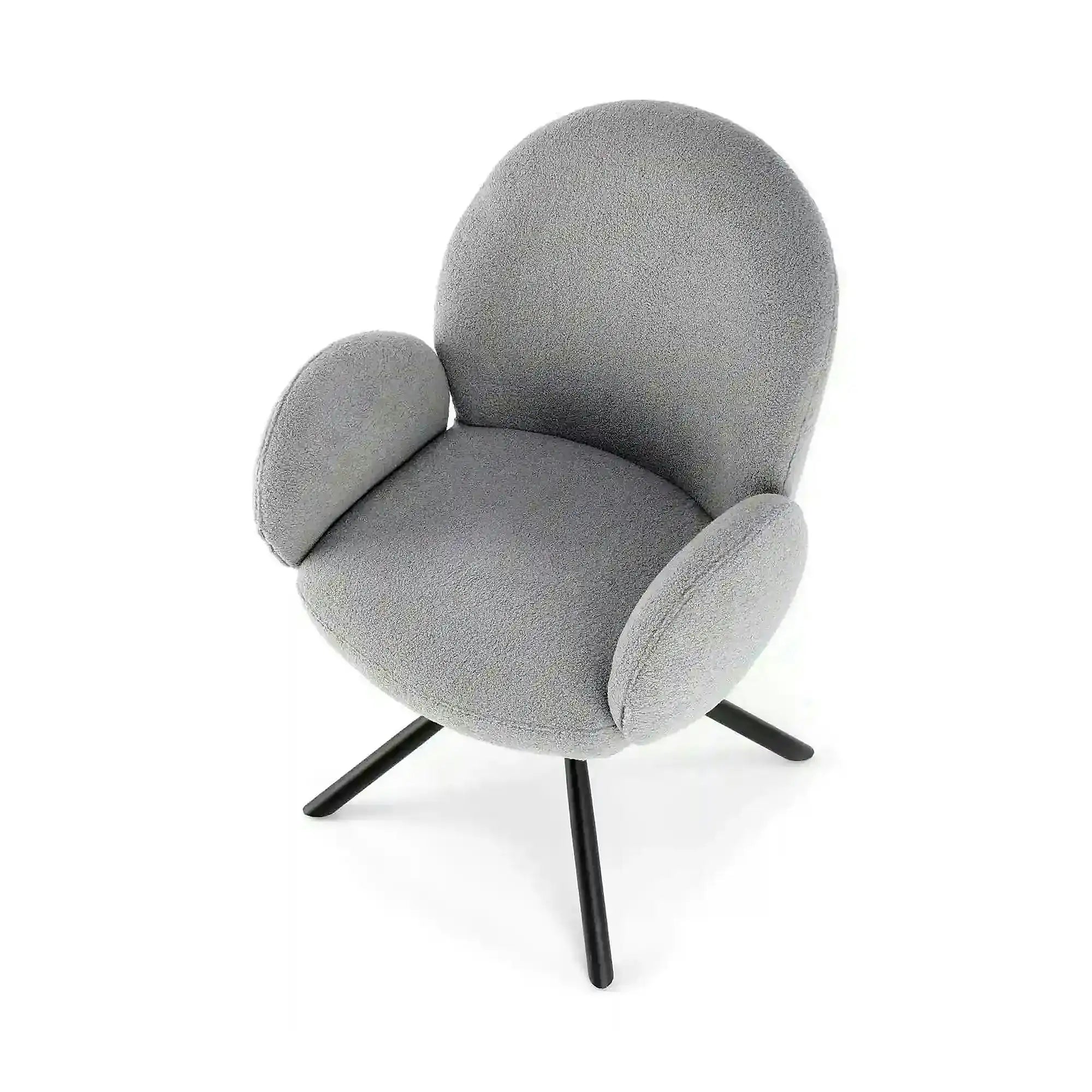 Scaun rotativ K498, gri, stofa/metal, 64x63x90 cm