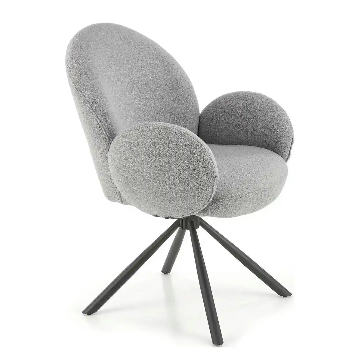 Scaun rotativ K498, gri, stofa/metal, 64x63x90 cm