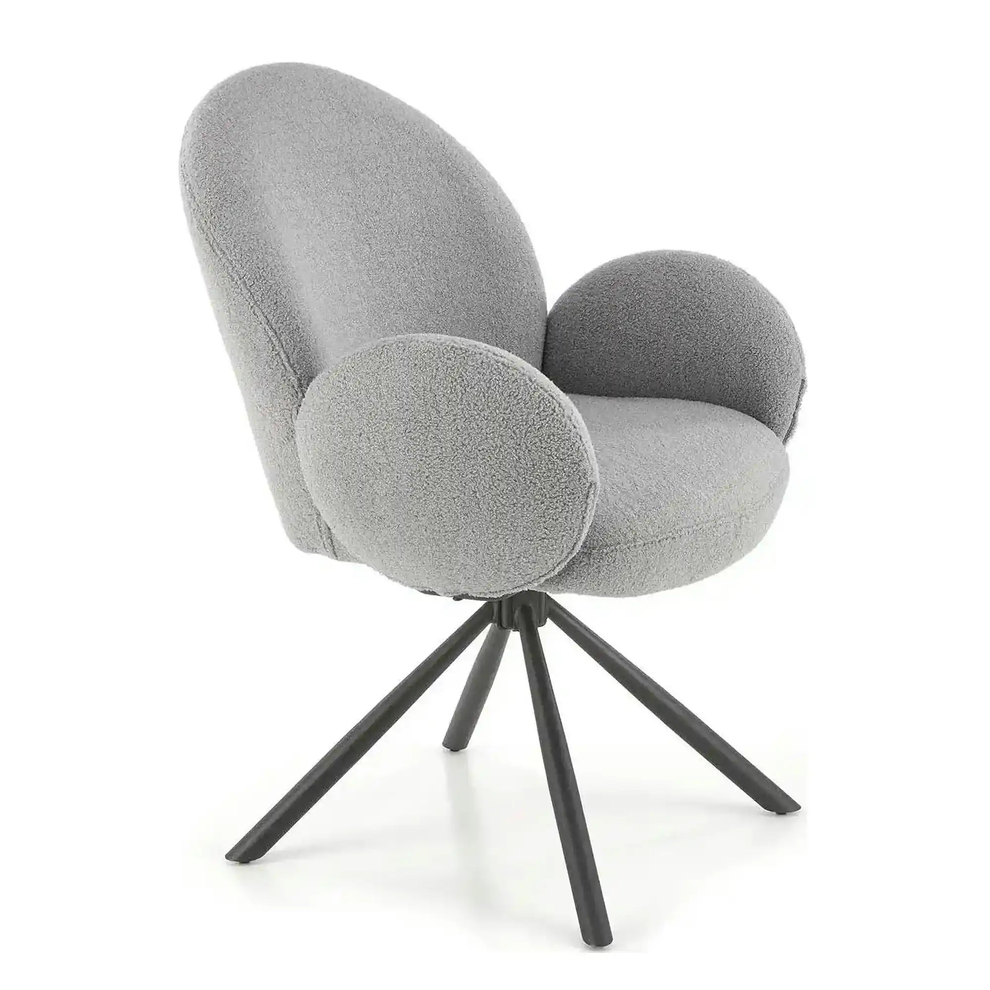 Scaun rotativ K498, gri, stofa/metal, 64x63x90 cm