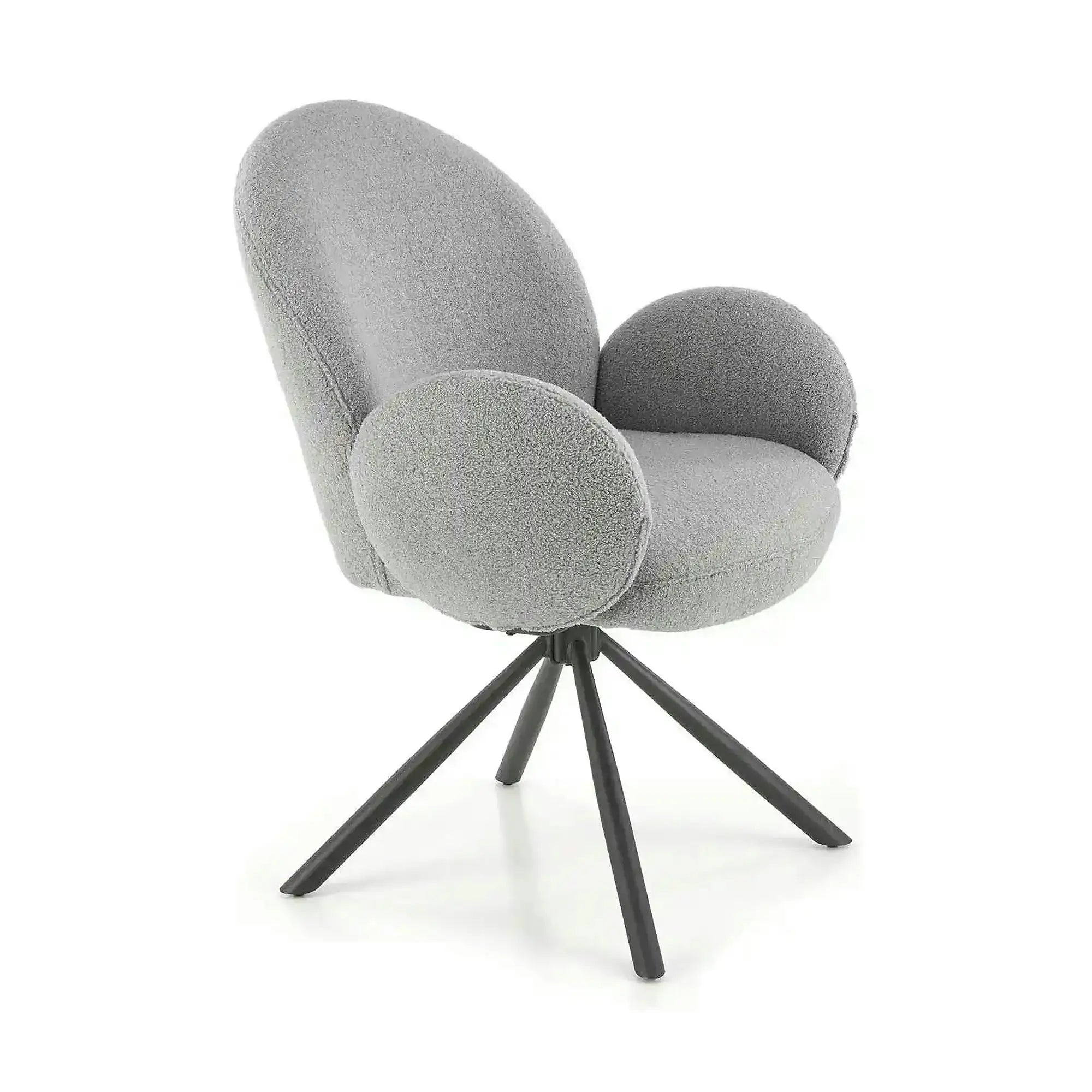 Scaun rotativ K498, gri, stofa/metal, 64x63x90 cm