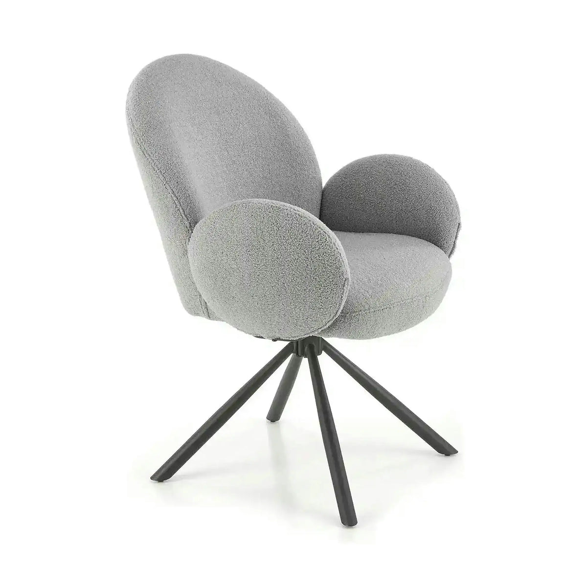Scaun rotativ K498, gri, stofa/metal, 64x63x90 cm