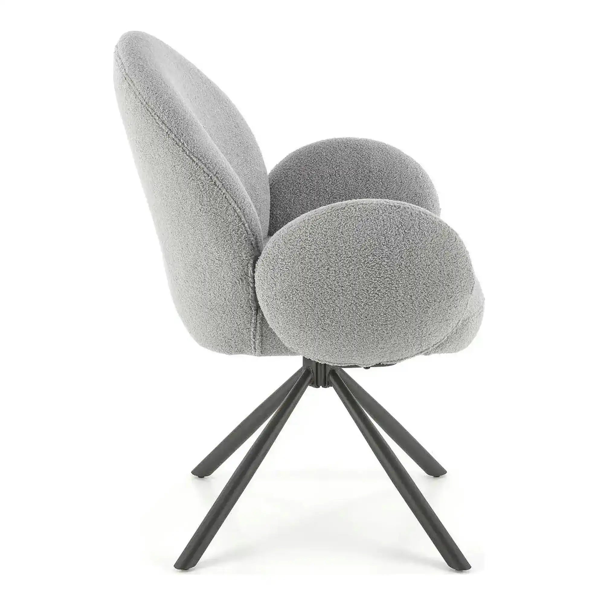 Scaun rotativ K498, gri, stofa/metal, 64x63x90 cm