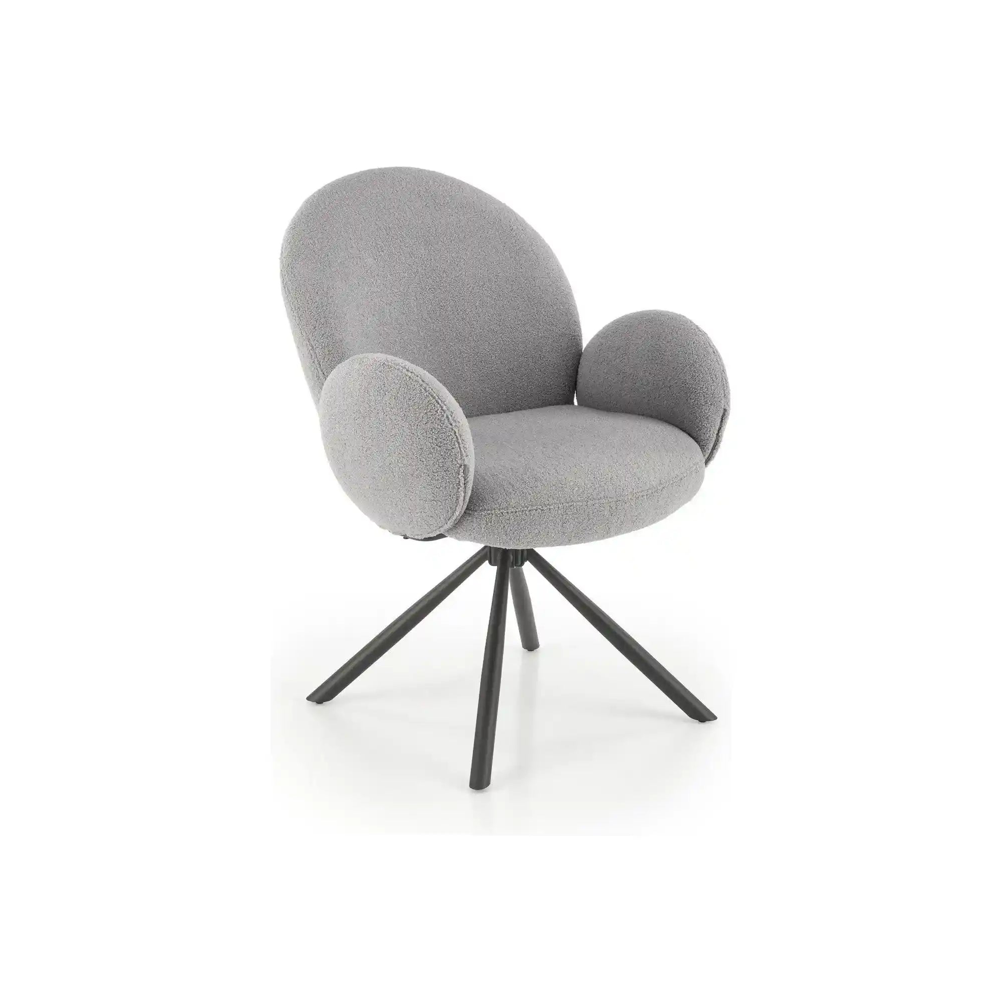 Scaun rotativ K498, gri, stofa/metal, 64x63x90 cm
