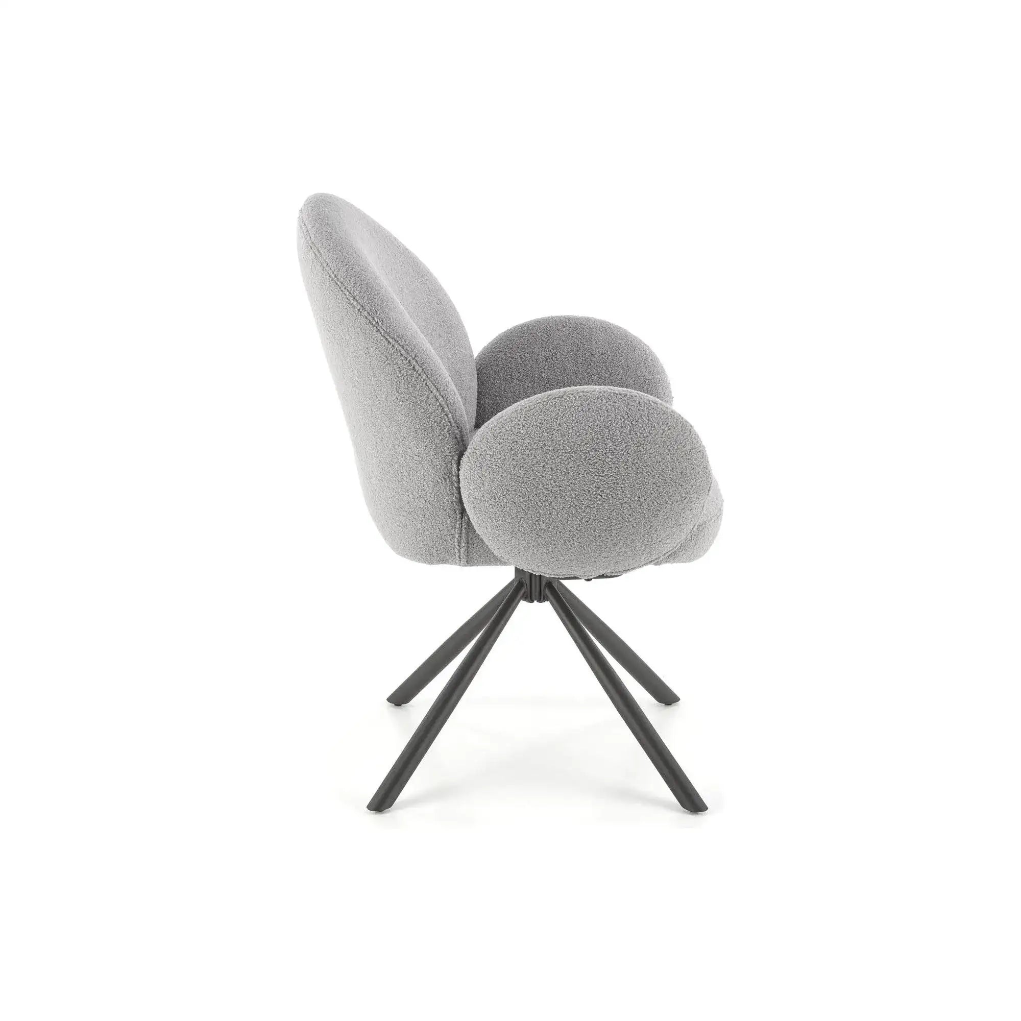 Scaun rotativ K498, gri, stofa/metal, 64x63x90 cm