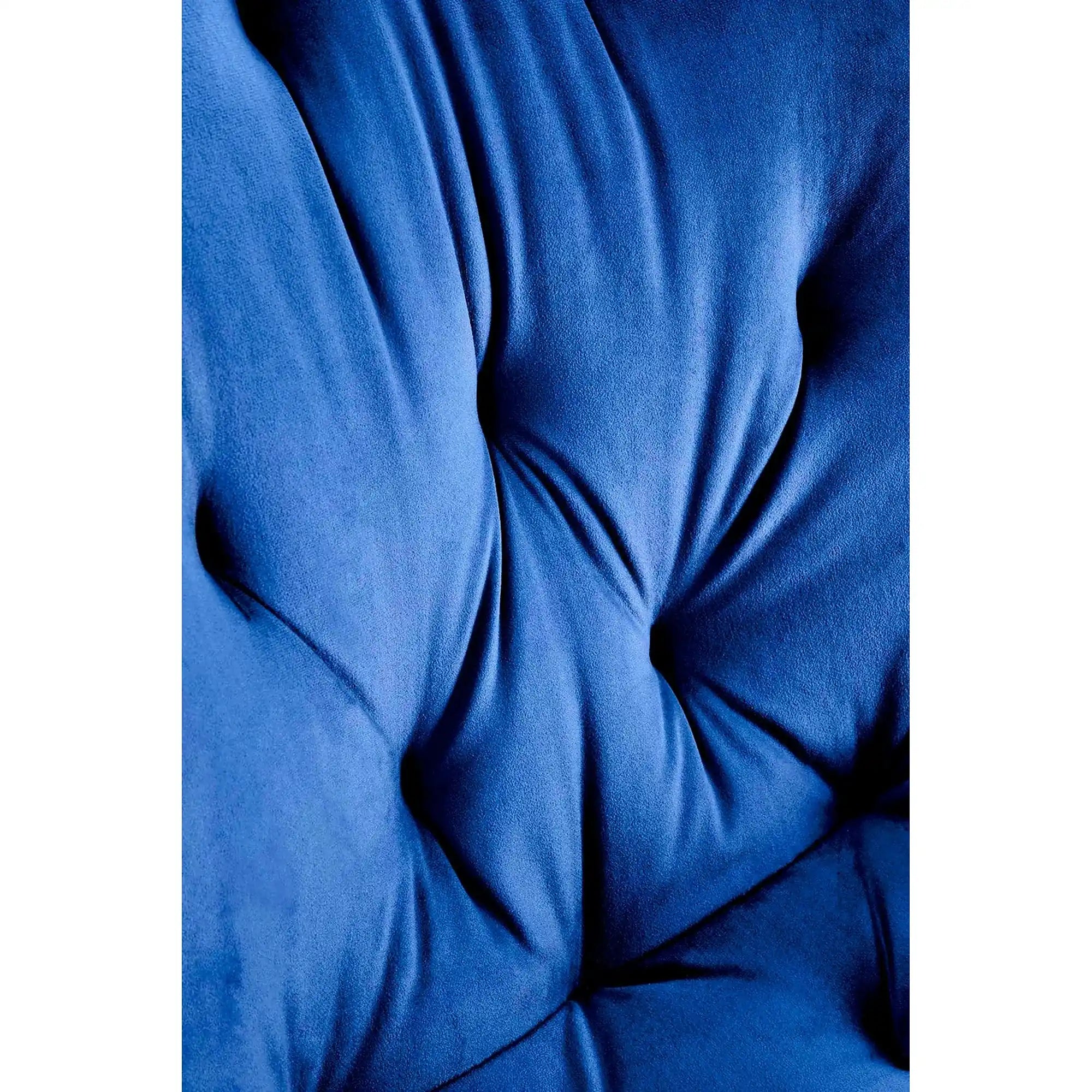 Scaun rotativ K519, albastru/negru, stofa catifelata/metal, 54x63x86 cm