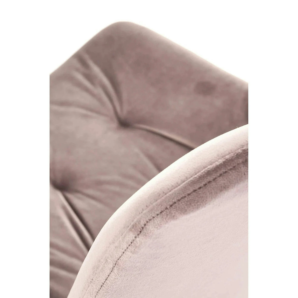 Scaun rotativ K519, bej/negru, stofa catifelata/metal, 54x63x86 cm