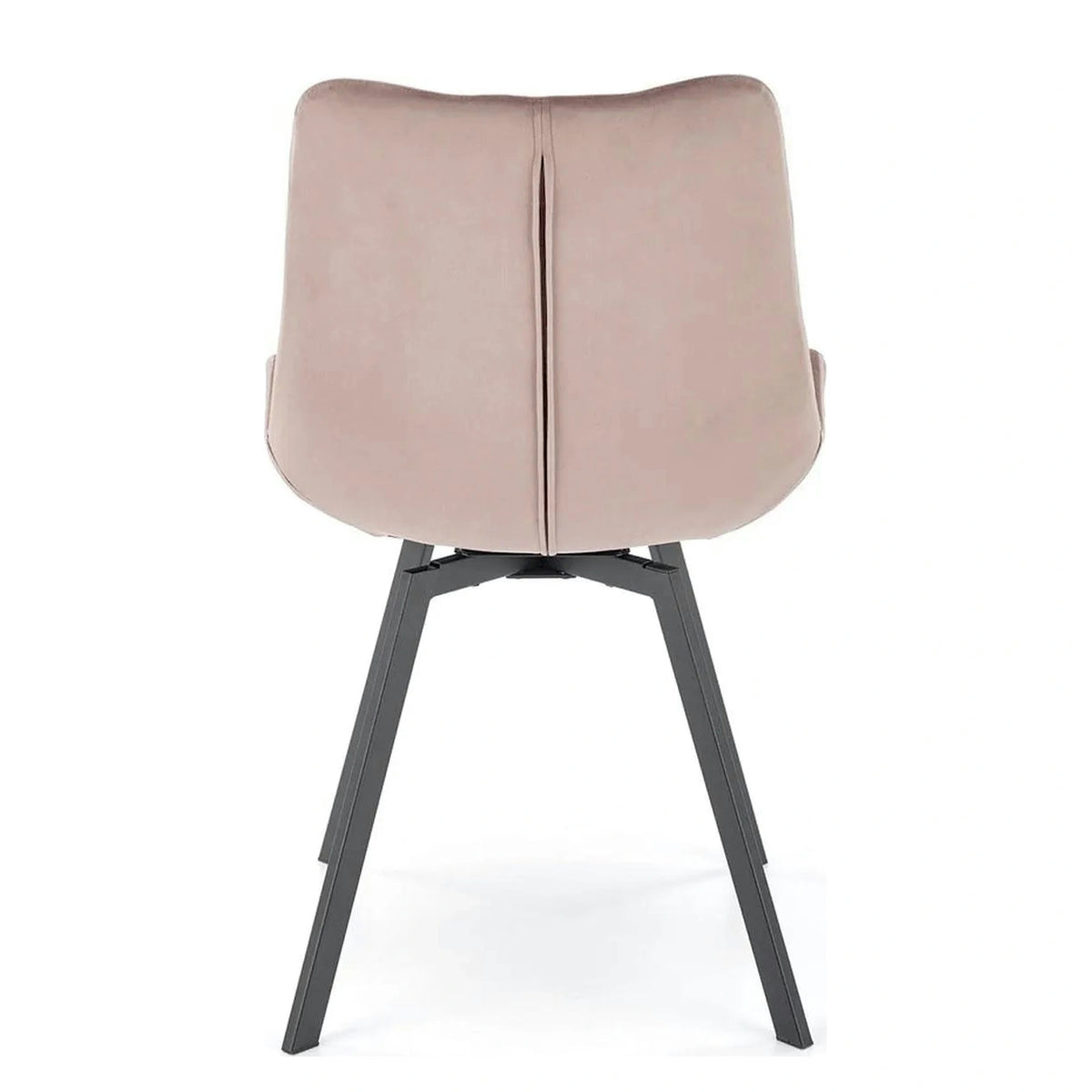 Scaun rotativ K519, bej/negru, stofa catifelata/metal, 54x63x86 cm
