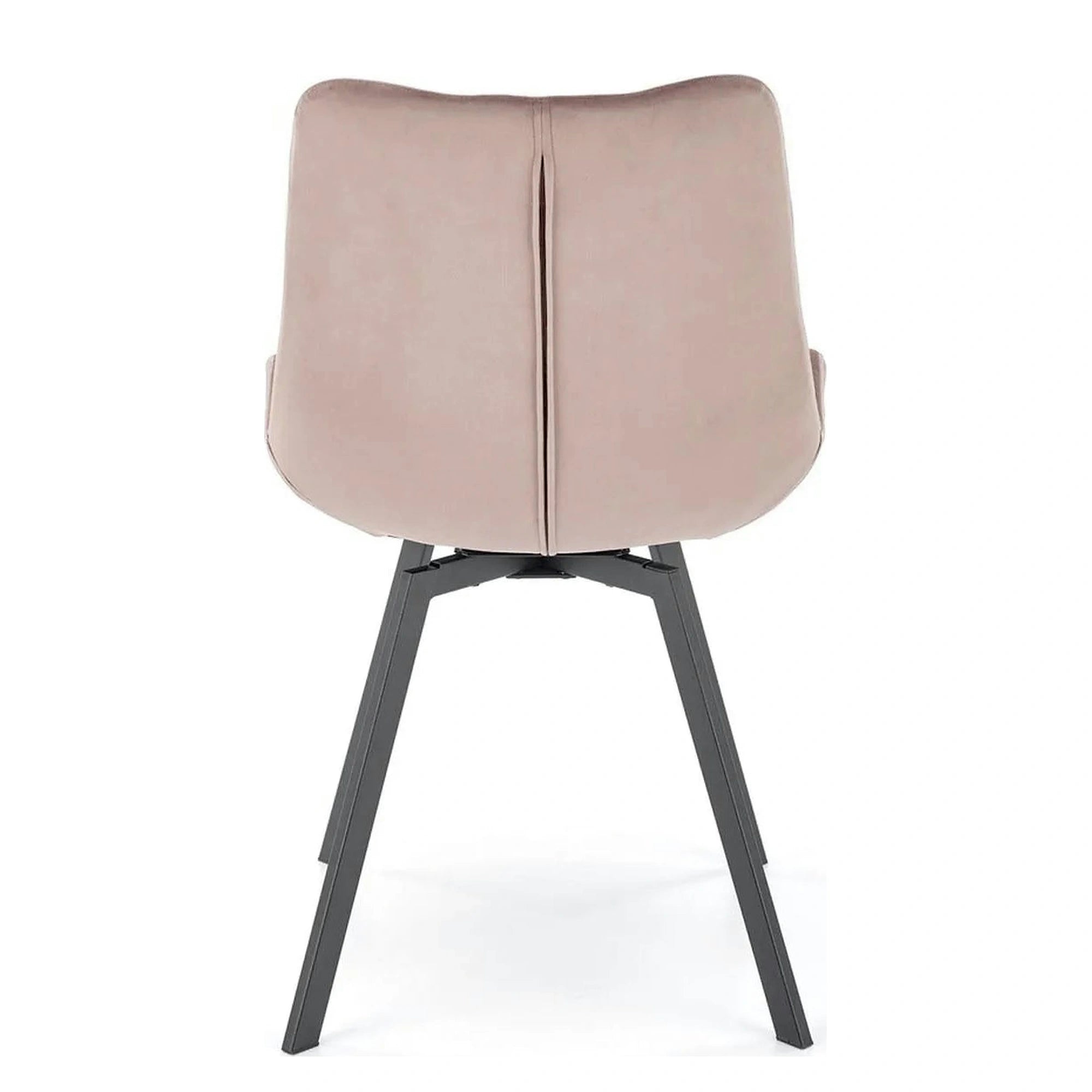 Scaun rotativ K519, bej/negru, stofa catifelata/metal, 54x63x86 cm