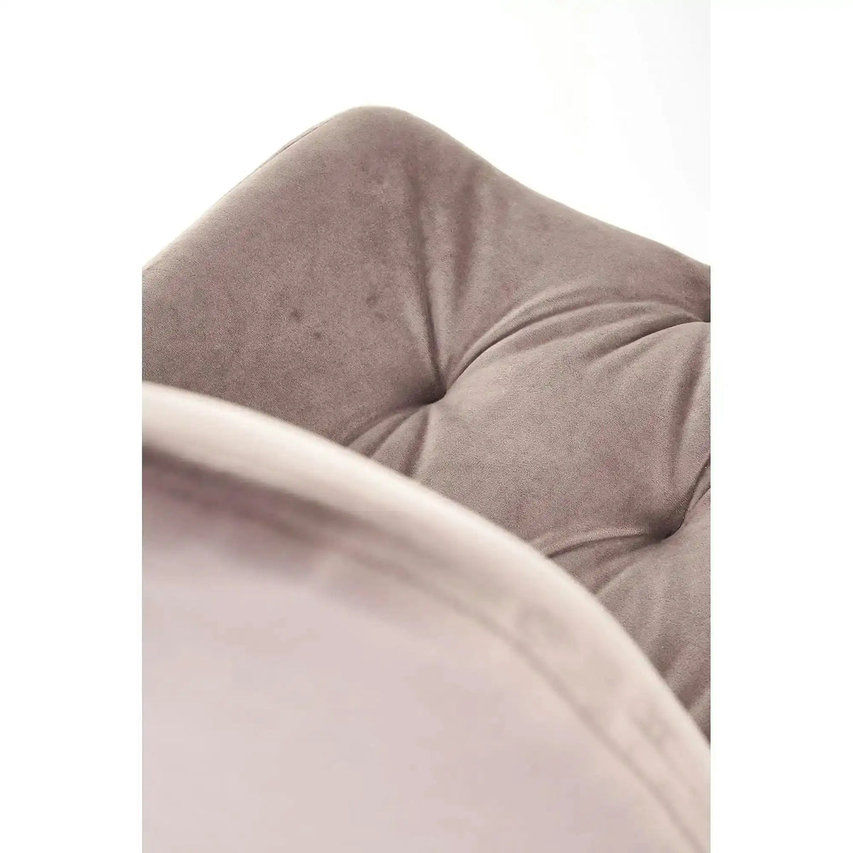 Scaun rotativ K519, bej/negru, stofa catifelata/metal, 54x63x86 cm