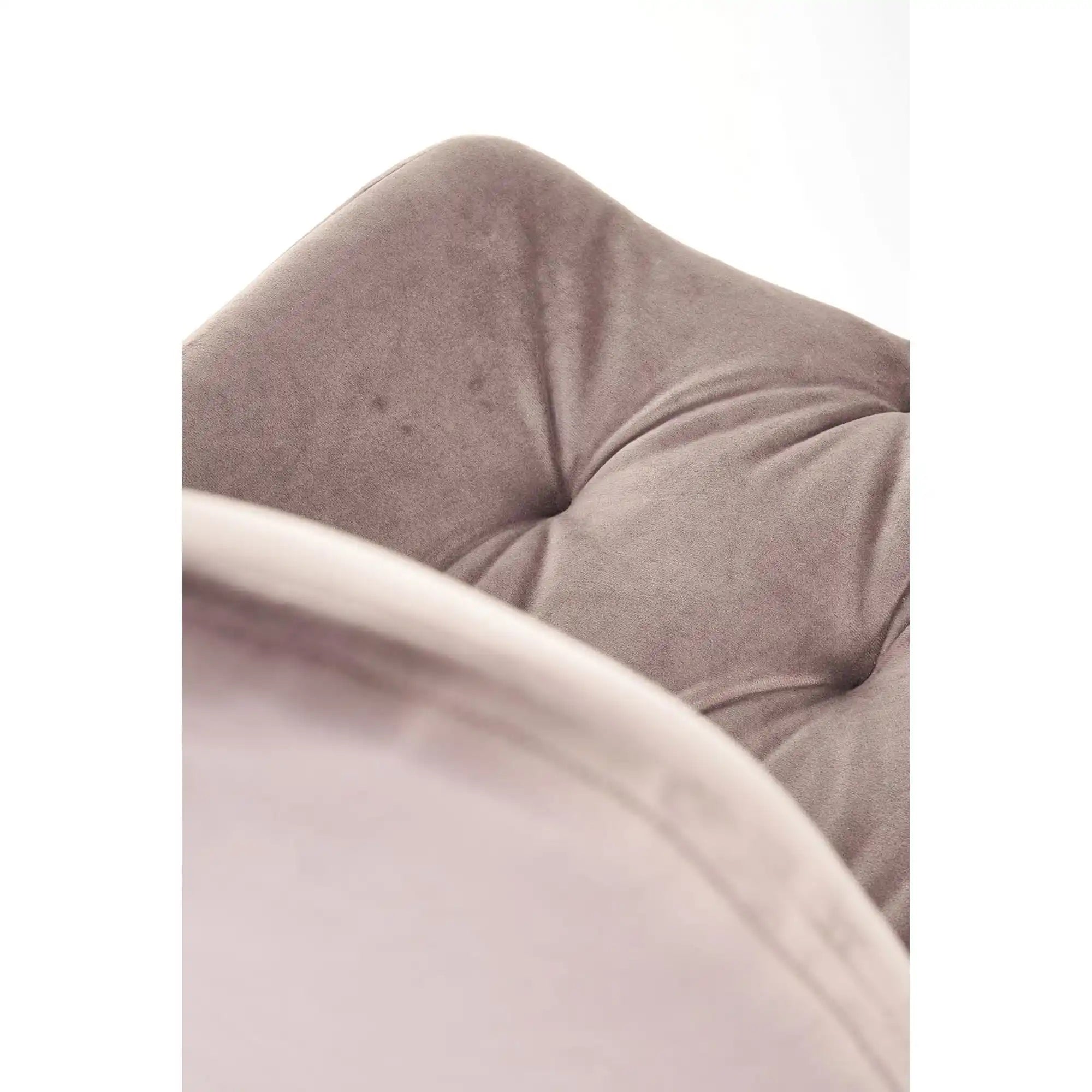 Scaun rotativ K519, bej/negru, stofa catifelata/metal, 54x63x86 cm