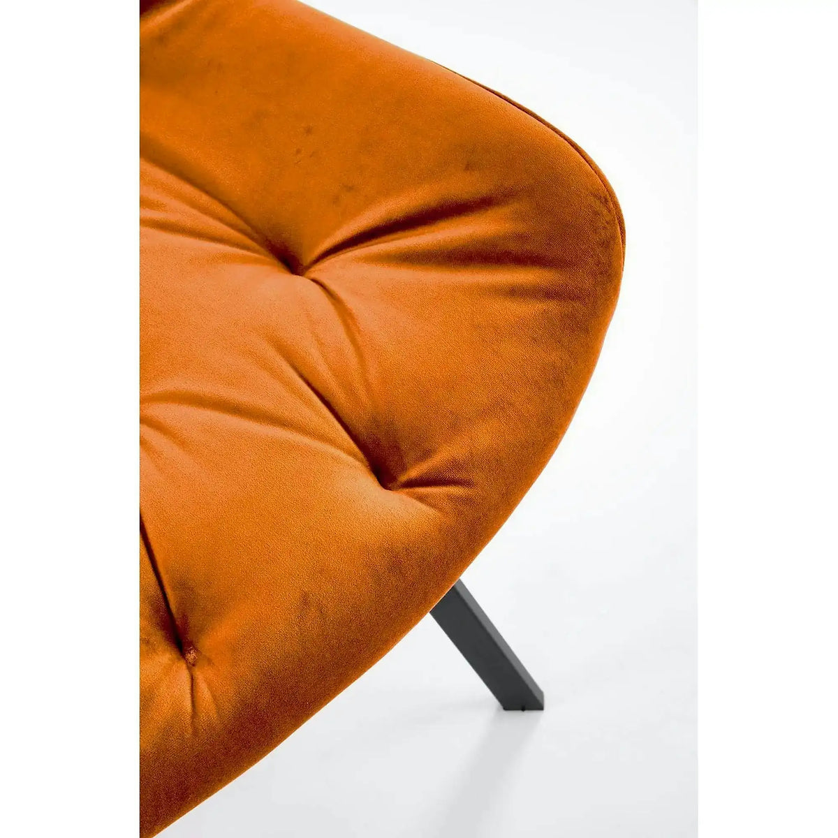 Scaun rotativ K519, caramiziu/negru, stofa catifelata/metal, 54x63x86 cm