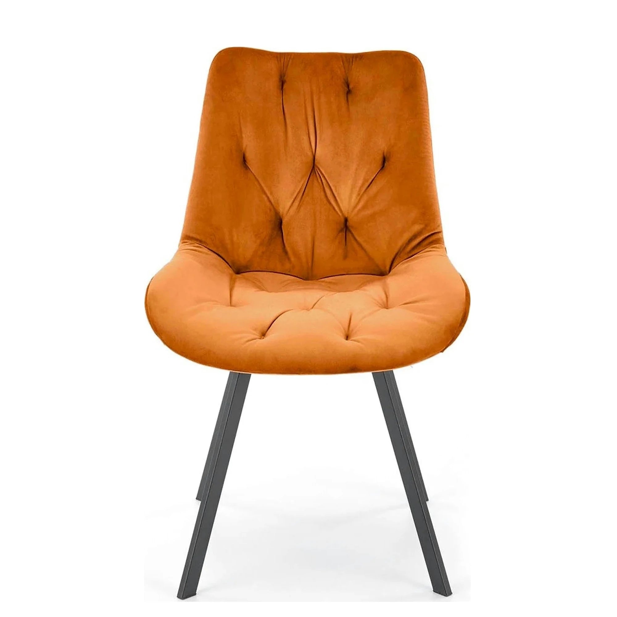Scaun rotativ K519, caramiziu/negru, stofa catifelata/metal, 54x63x86 cm