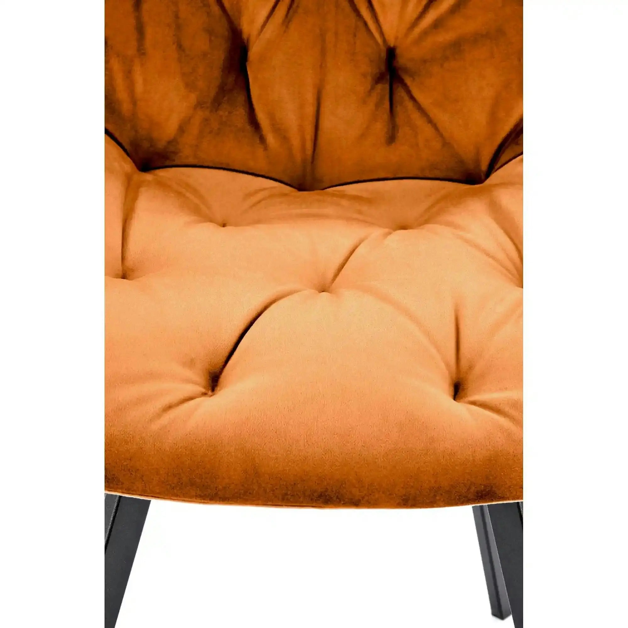 Scaun rotativ K519, caramiziu/negru, stofa catifelata/metal, 54x63x86 cm