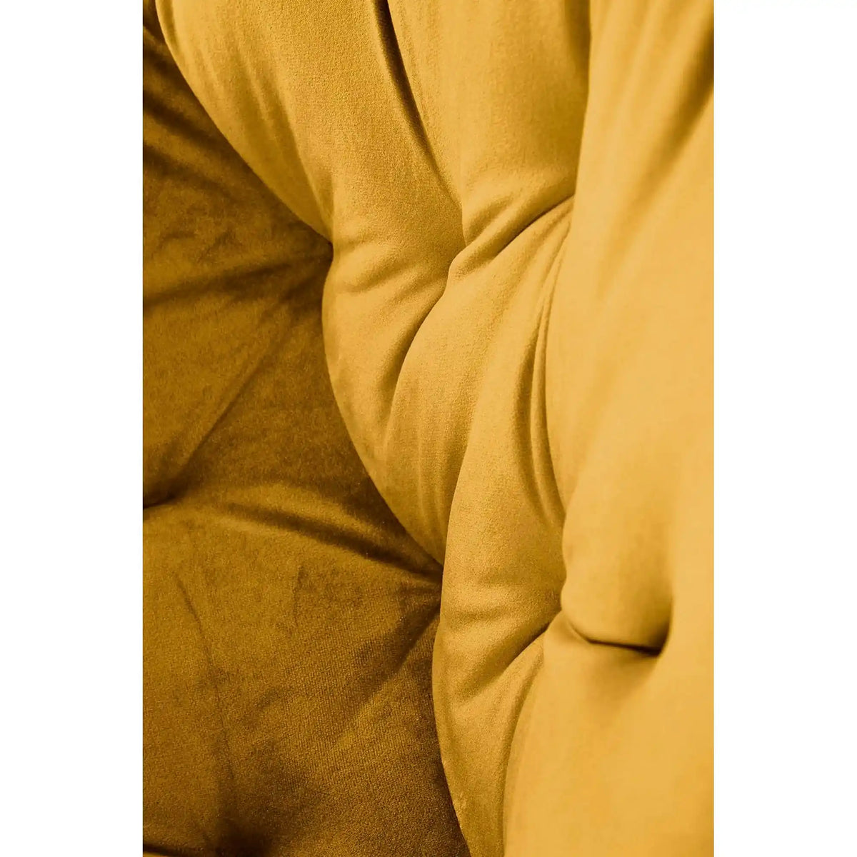 Scaun rotativ K519, galben/negru, stofa catifelata/metal, 54x63x86 cm