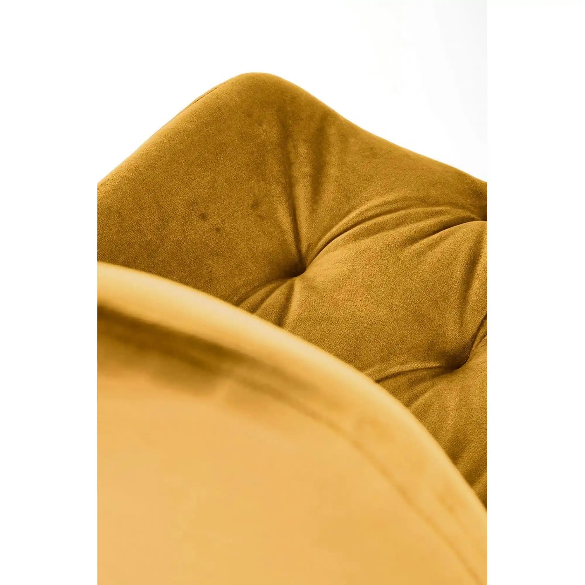 Scaun rotativ K519, galben/negru, stofa catifelata/metal, 54x63x86 cm