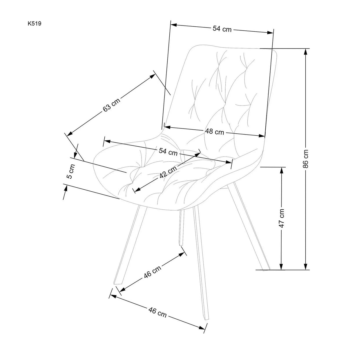 Scaun rotativ K519, galben/negru, stofa catifelata/metal, 54x63x86 cm