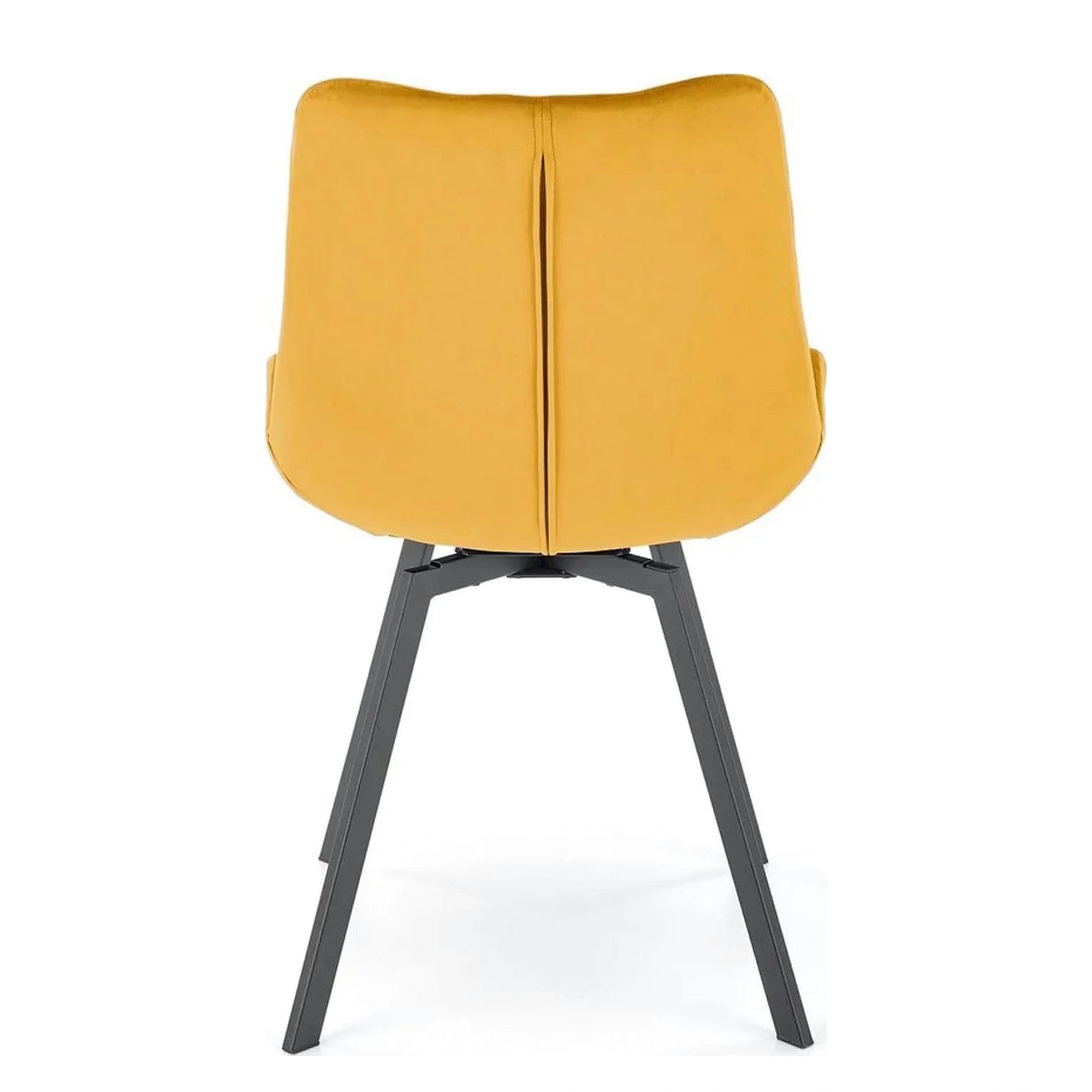 Scaun rotativ K519, galben/negru, stofa catifelata/metal, 54x63x86 cm