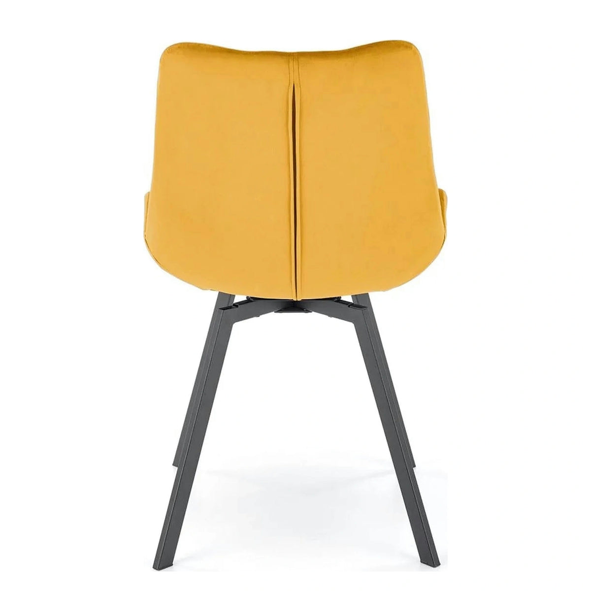 Scaun rotativ K519, galben/negru, stofa catifelata/metal, 54x63x86 cm