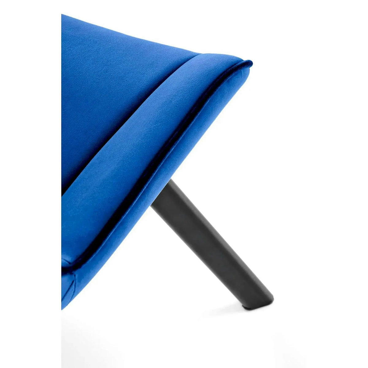 Scaun rotativ K520, albastru inchis, stofa catifelata/metal, 45x63x80 cm