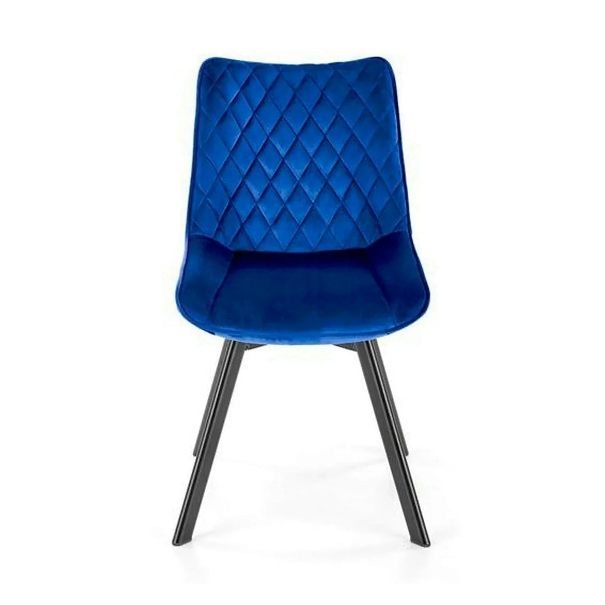 Scaun rotativ K520, albastru inchis, stofa catifelata/metal, 45x63x80 cm