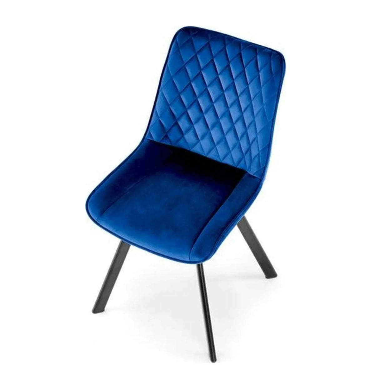 Scaun rotativ K520, albastru inchis, stofa catifelata/metal, 45x63x80 cm
