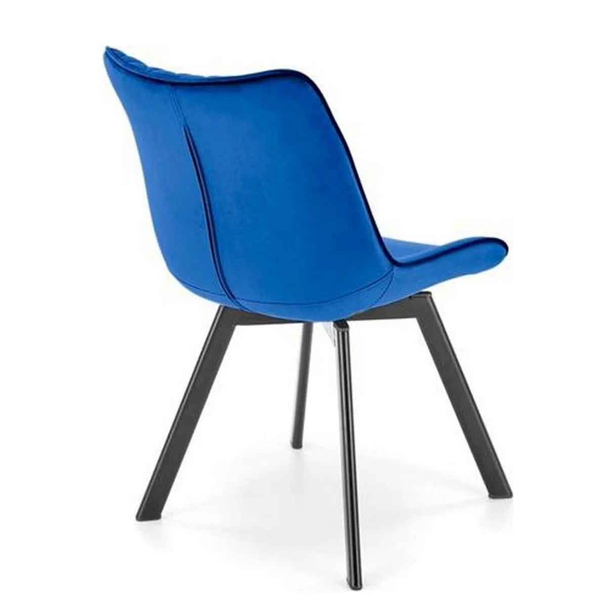 Scaun rotativ K520, albastru inchis, stofa catifelata/metal, 45x63x80 cm