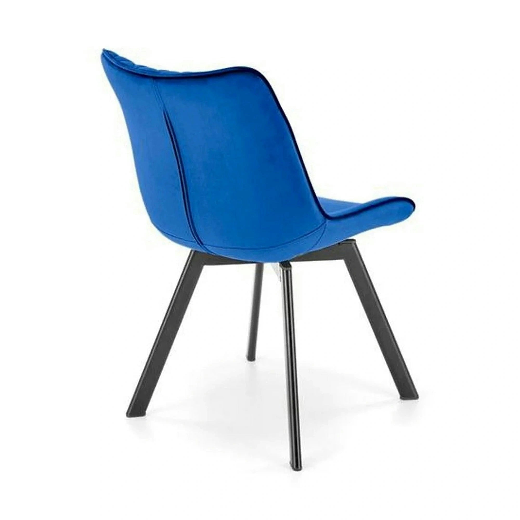 Scaun rotativ K520, albastru inchis, stofa catifelata/metal, 45x63x80 cm