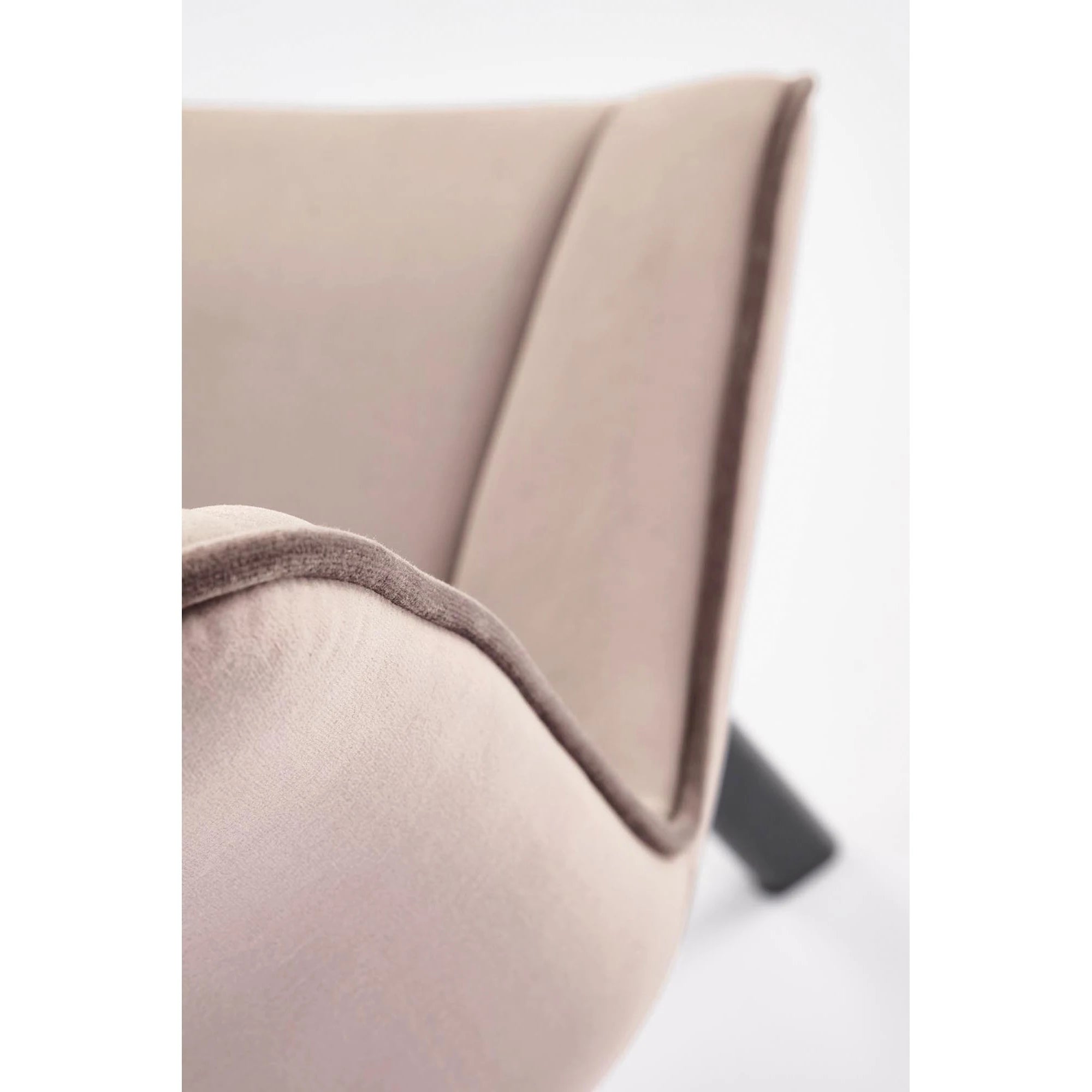 Scaun rotativ K520, bej/negru, stofa catifelata/metal, 45x63x80 cm