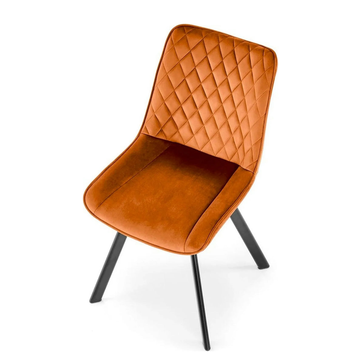 Scaun rotativ K520, caramiziu/negru, stofa catifelata/metal, 45x63x80 cm