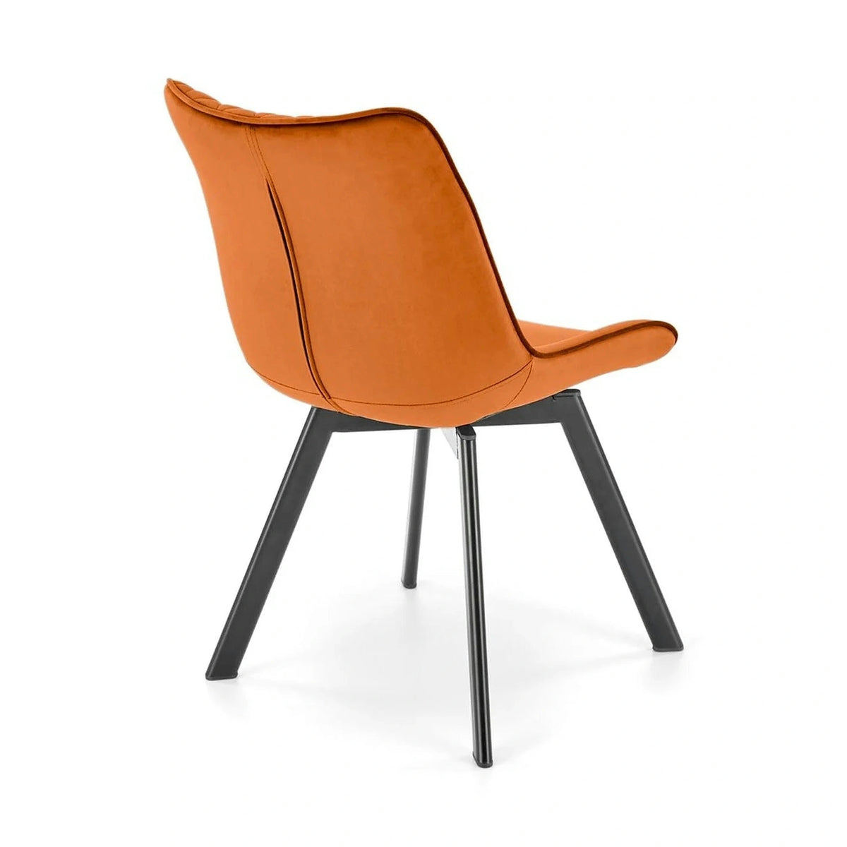 Scaun rotativ K520, caramiziu/negru, stofa catifelata/metal, 45x63x80 cm
