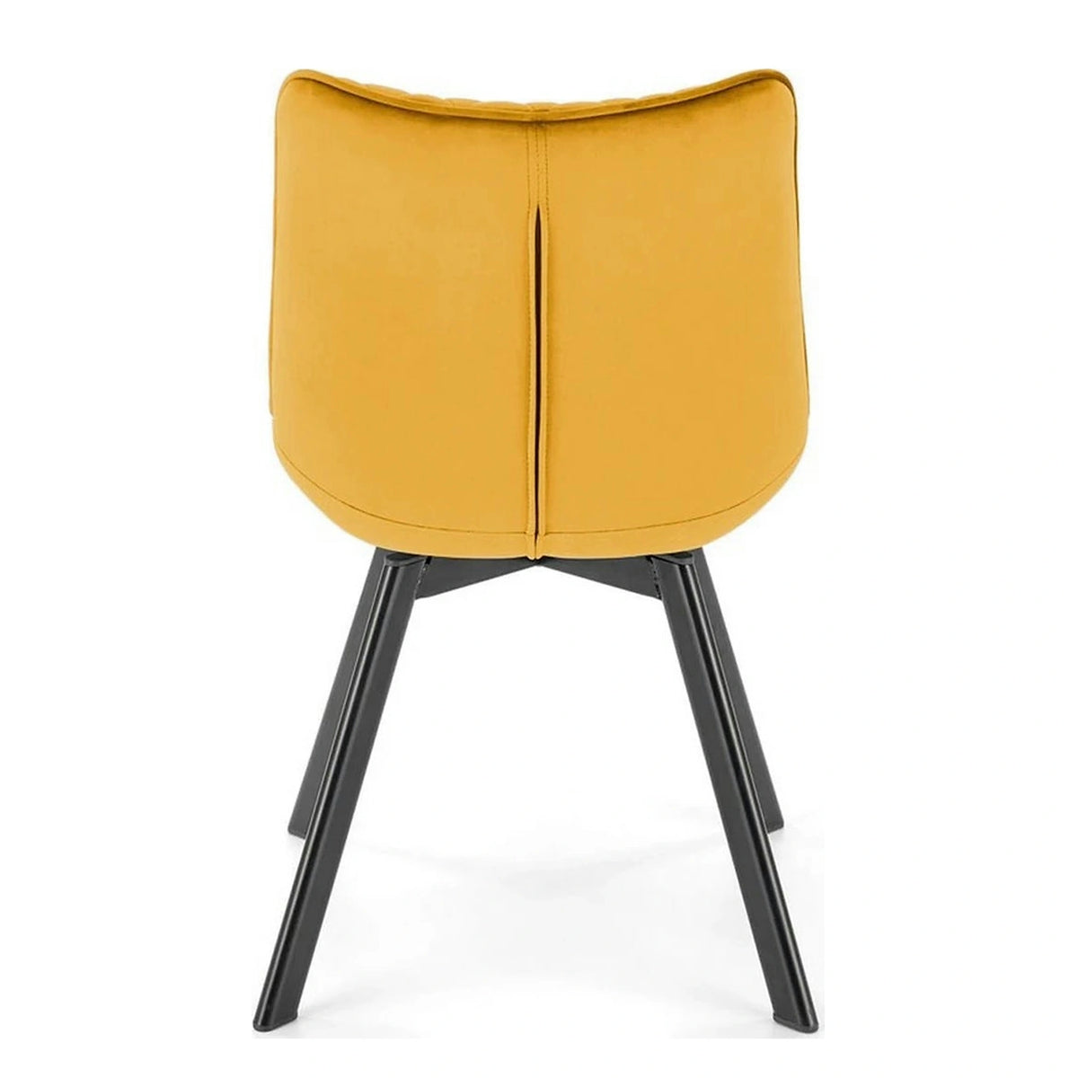 Scaun rotativ K520, galben mustar/negru, stofa catifelata/metal, 45x63x80 cm