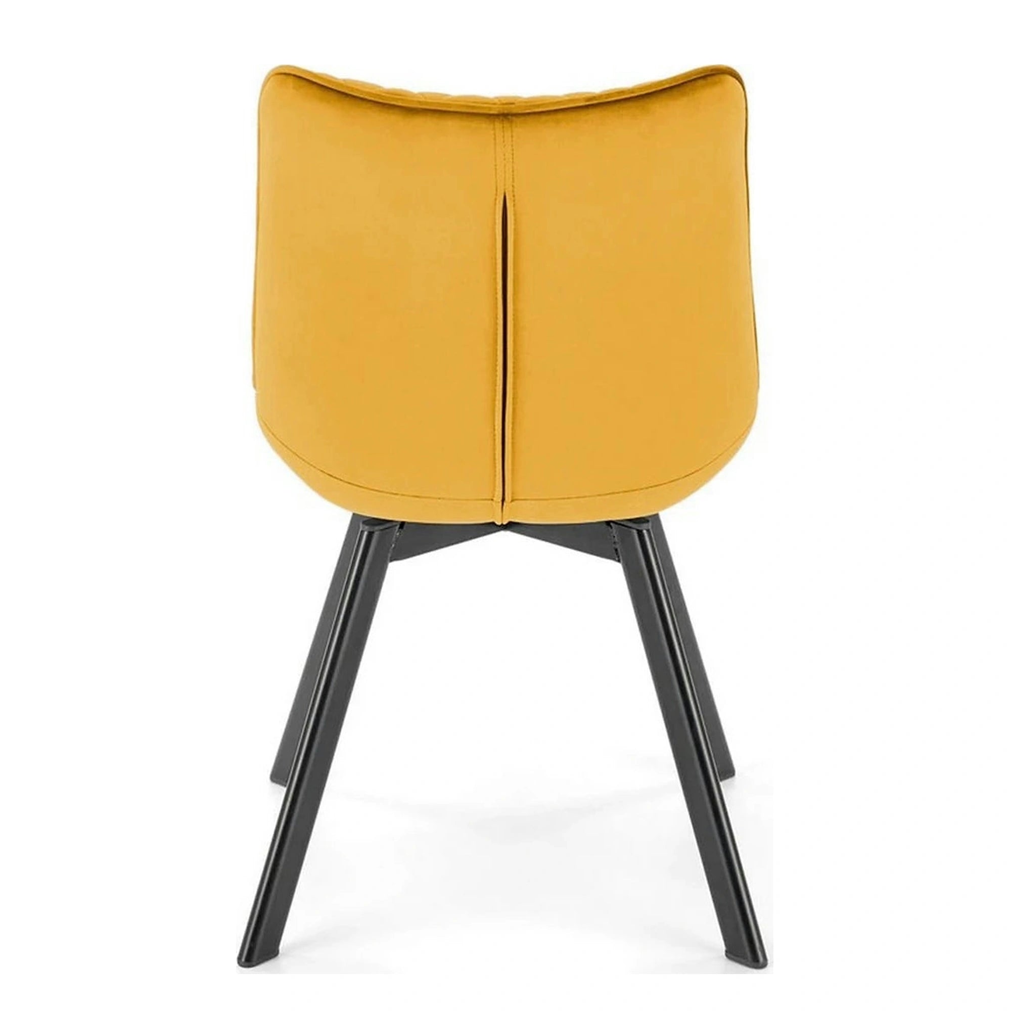 Scaun rotativ K520, galben mustar/negru, stofa catifelata/metal, 45x63x80 cm