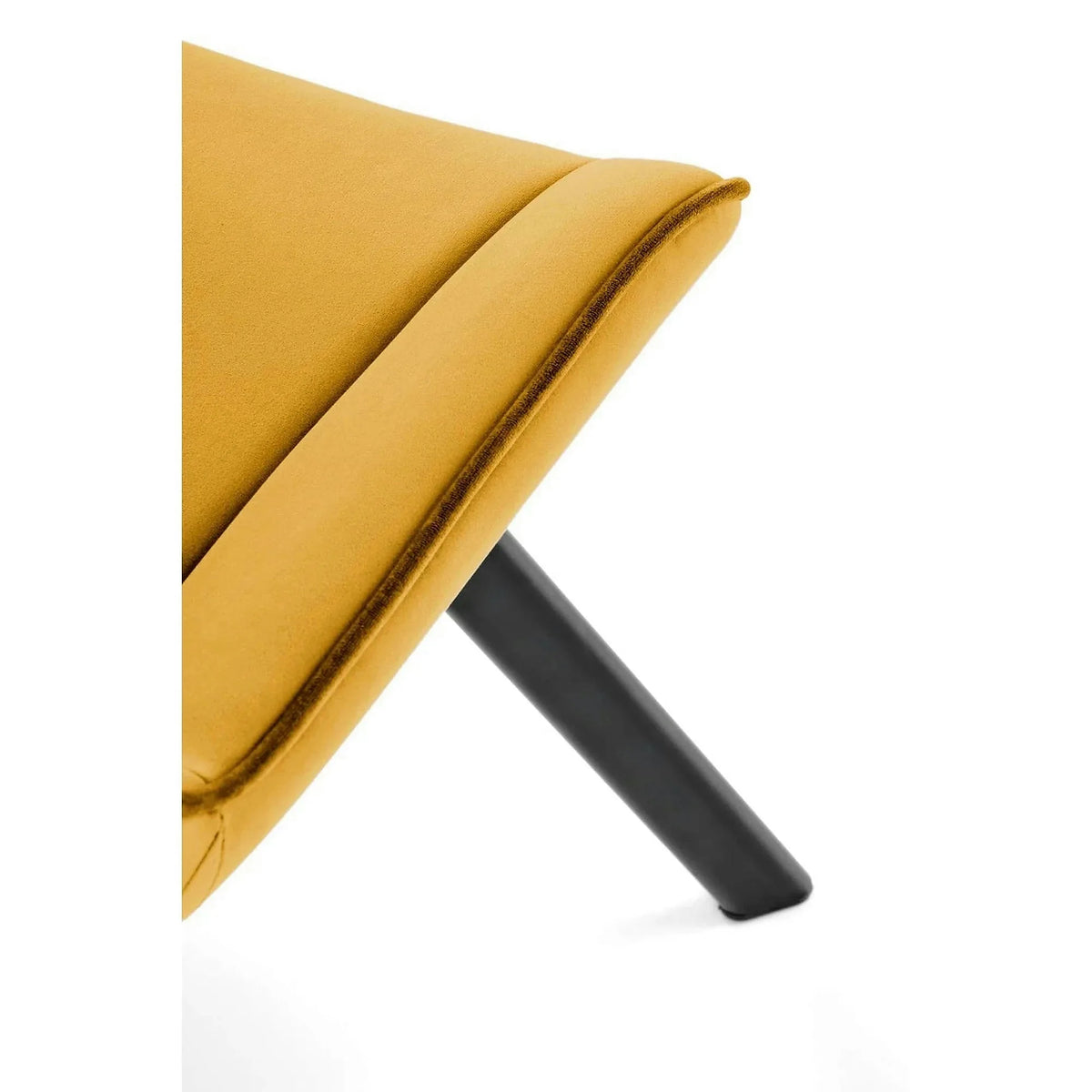 Scaun rotativ K520, galben mustar/negru, stofa catifelata/metal, 45x63x80 cm