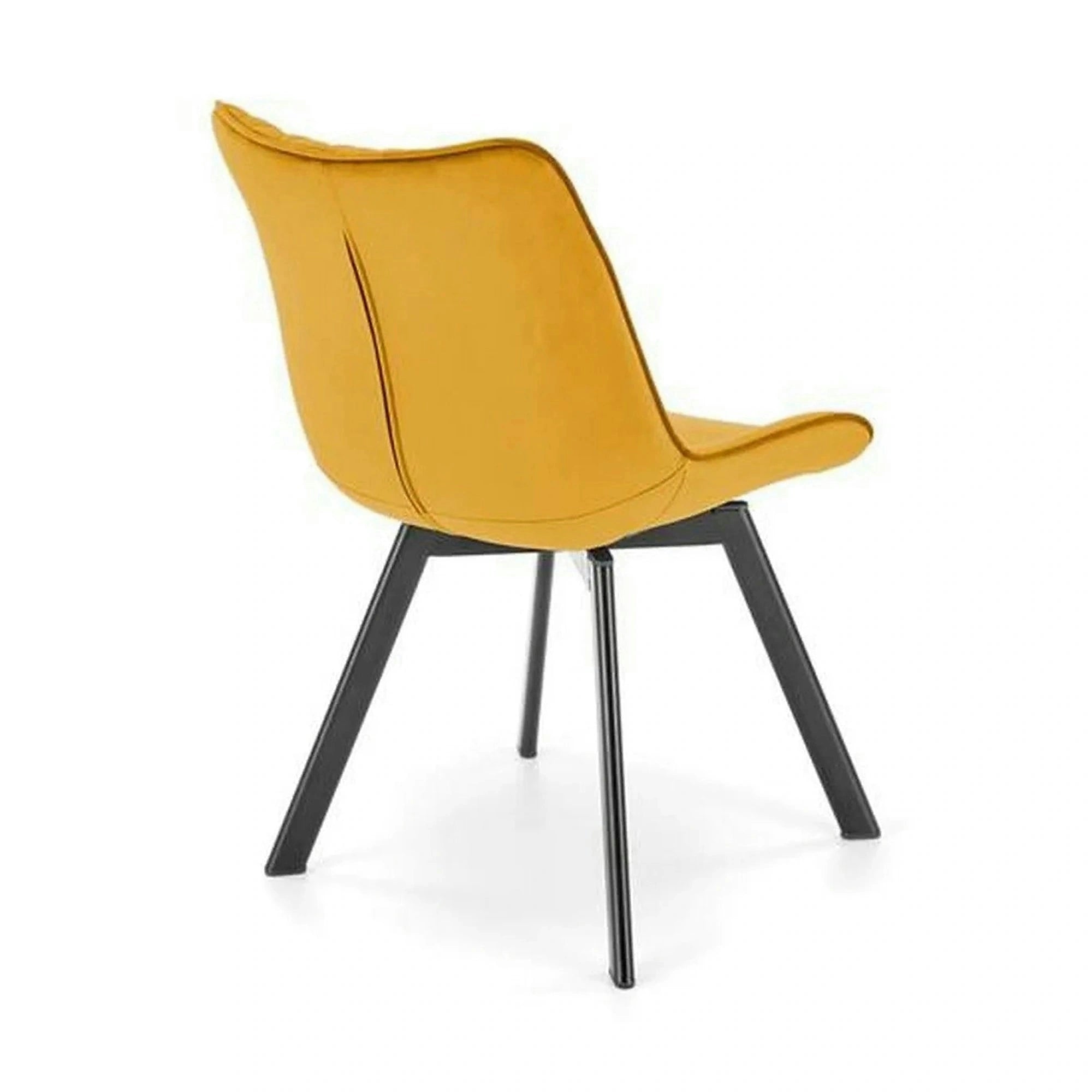 Scaun rotativ K520, galben mustar/negru, stofa catifelata/metal, 45x63x80 cm