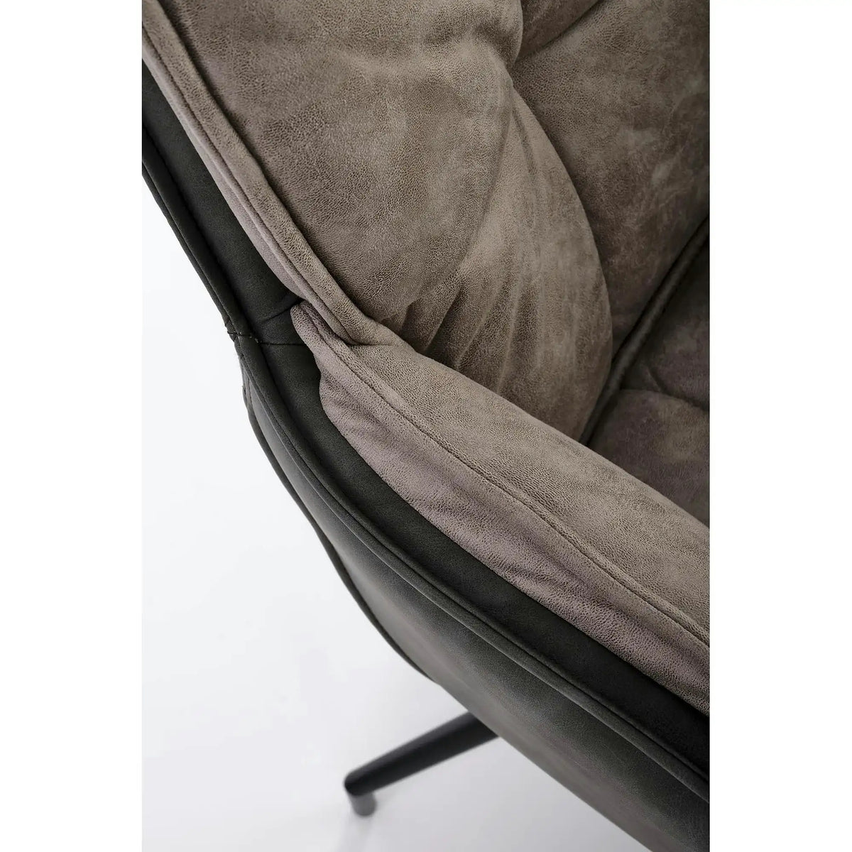 Scaun rotativ K523, gri/negru, stofa/piele ecologica, 61x61x85 cm