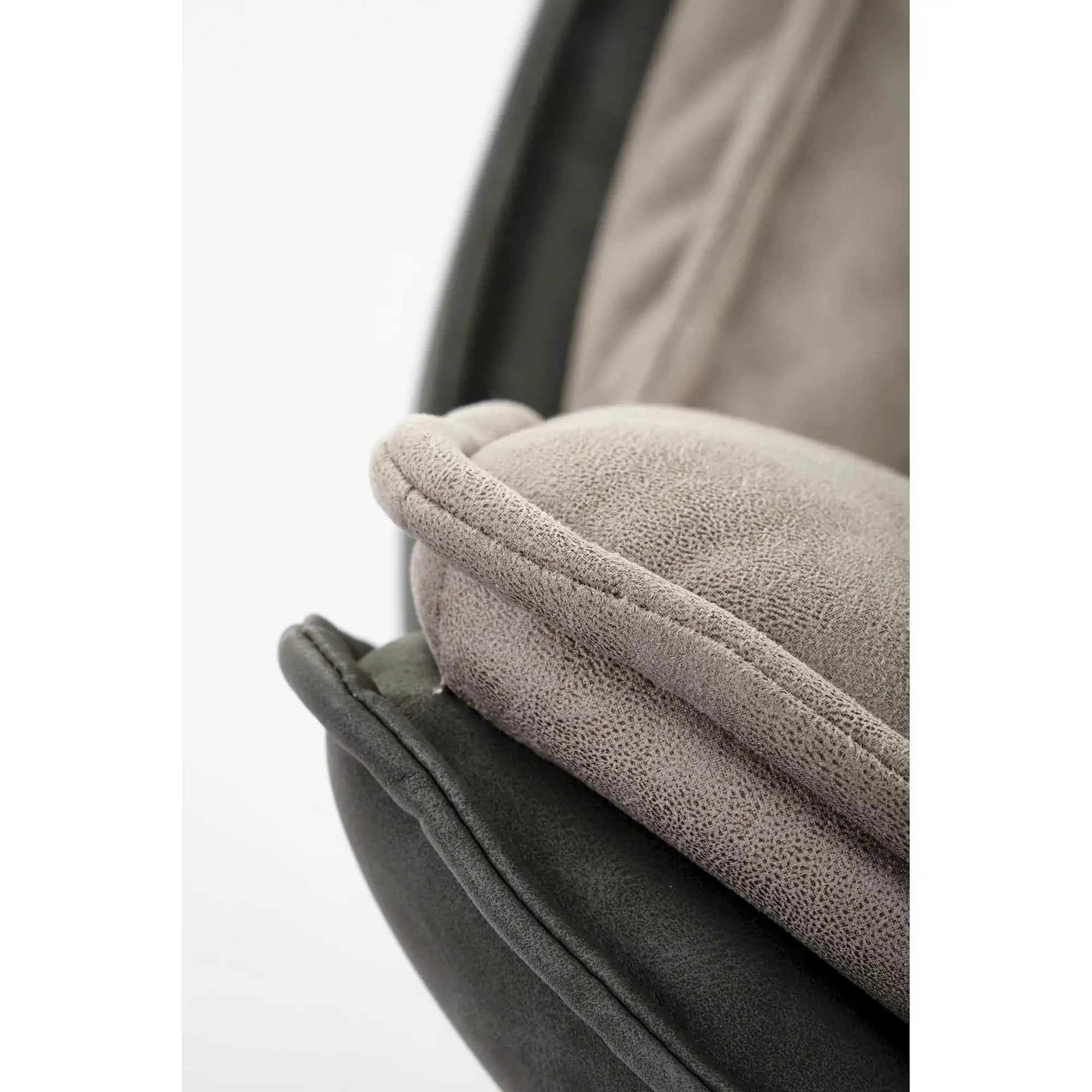 Scaun rotativ K523, gri/negru, stofa/piele ecologica, 61x61x85 cm