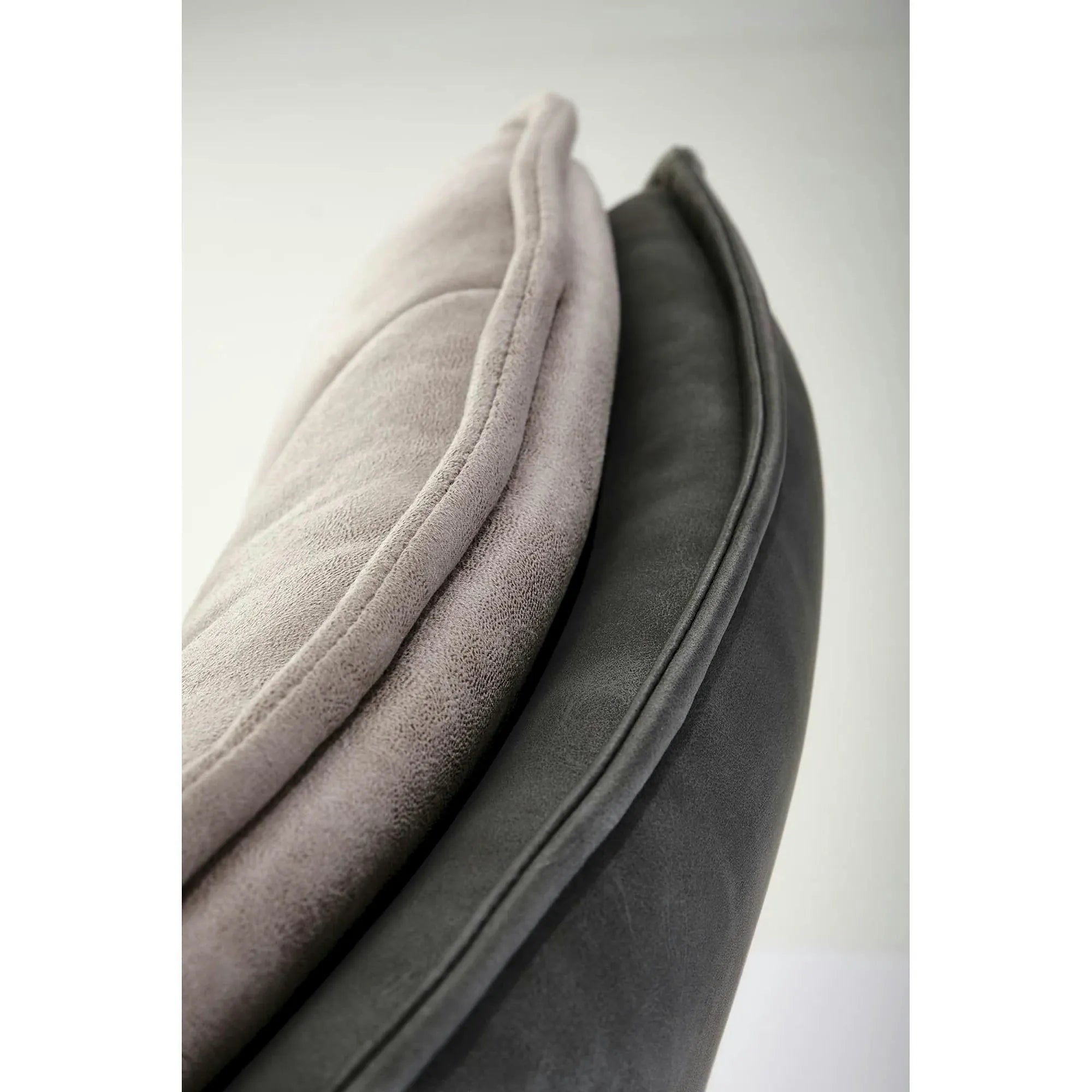 Scaun rotativ K523, gri/negru, stofa/piele ecologica, 61x61x85 cm
